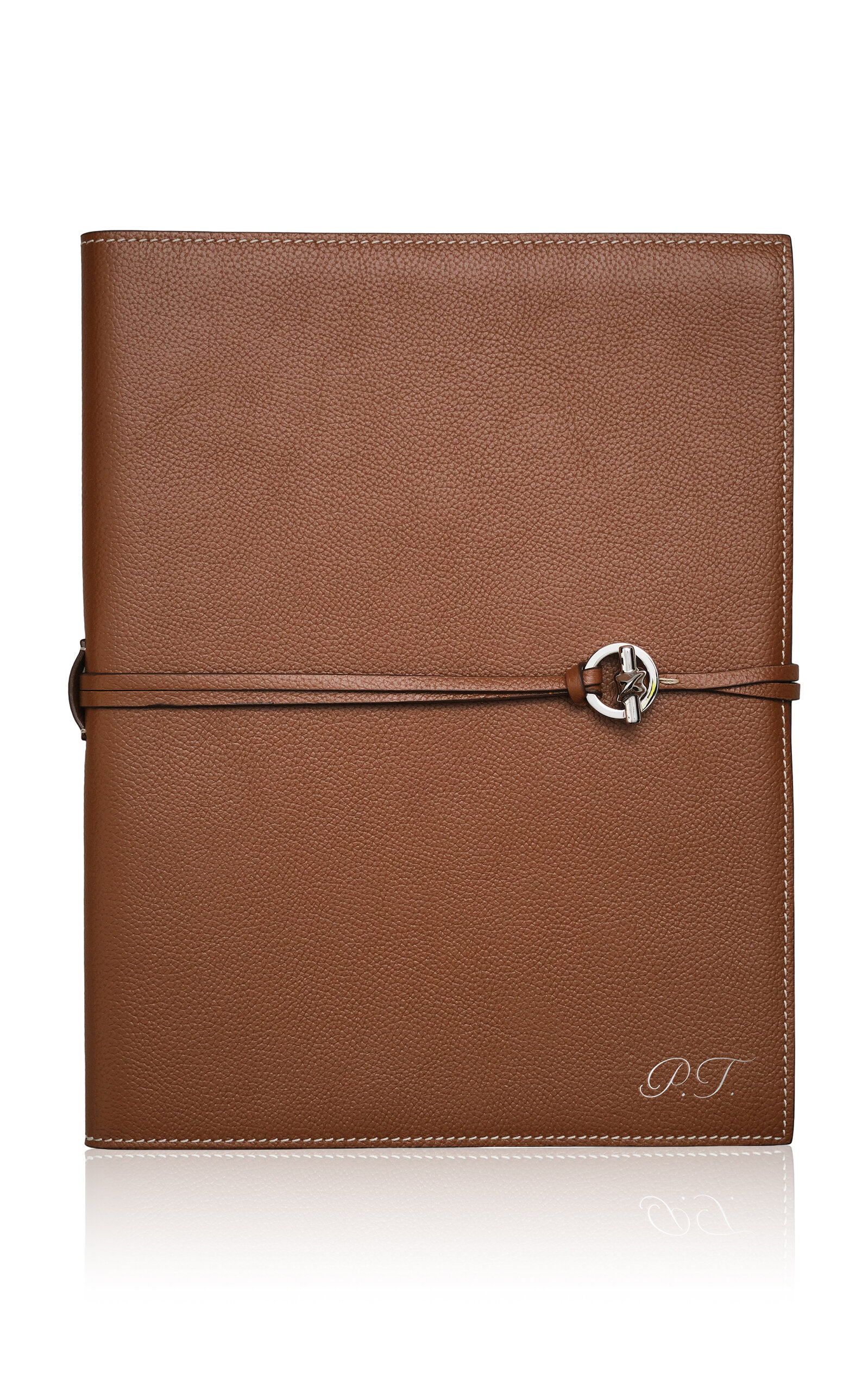 Memoire Mémoire - Personalized Devon Leather Notebook; Grand - Tan