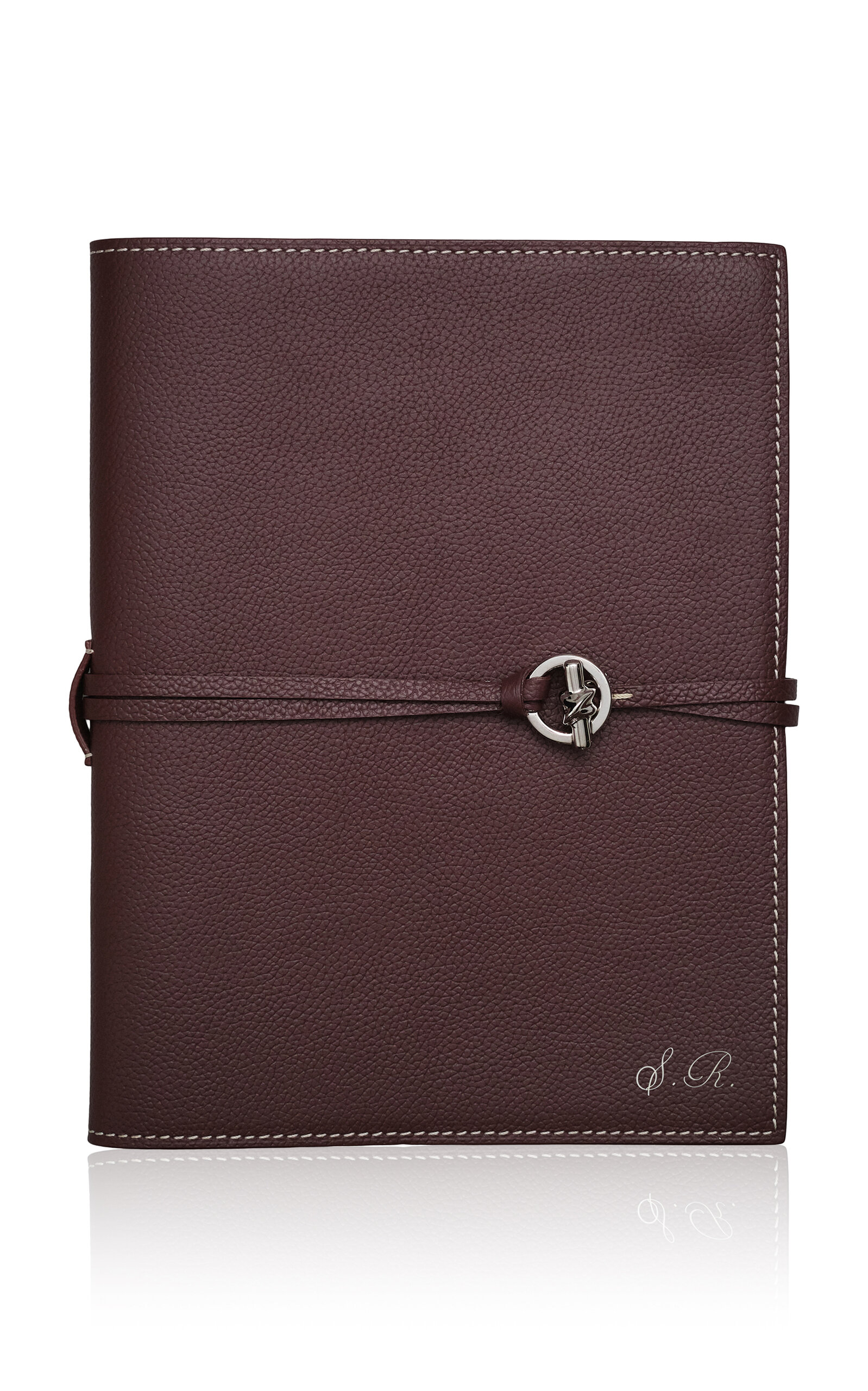 Memoire Mémoire - Personalized Devon Leather Notebook; Grand - Burgundy