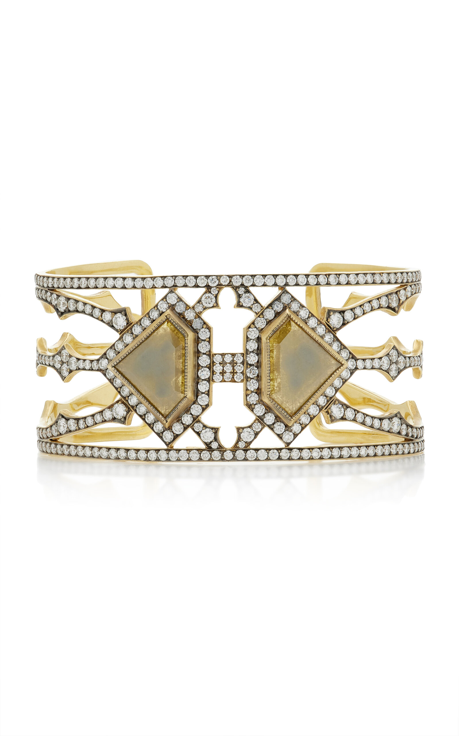 Sylva & Cie - Decked Out Diamond Cuff - Gold - OS - Moda Operandi - Gifts For Her