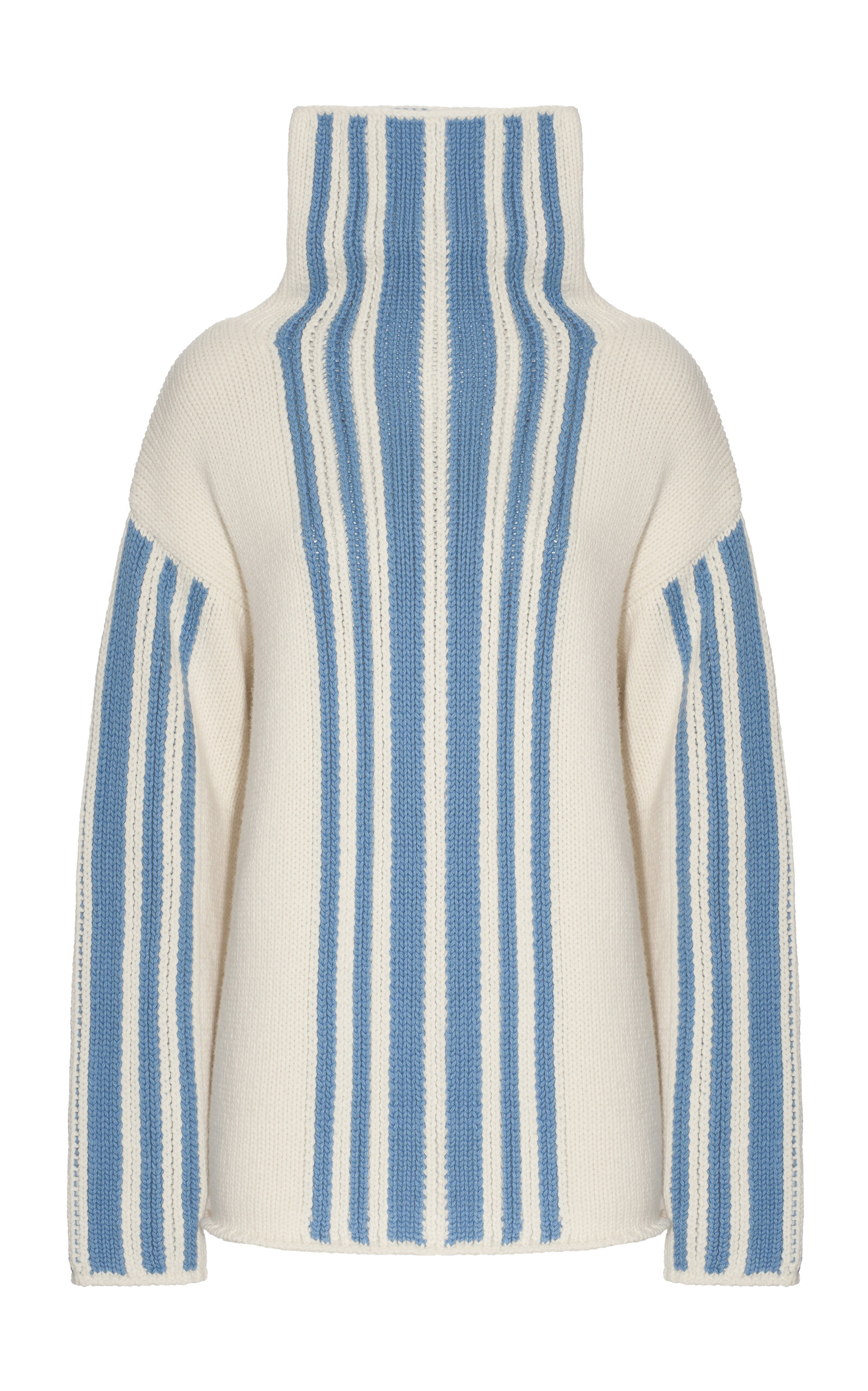 Malo High-Neck Virgin Wool-Cashmere Intarsia Sweater - Moda Operandi