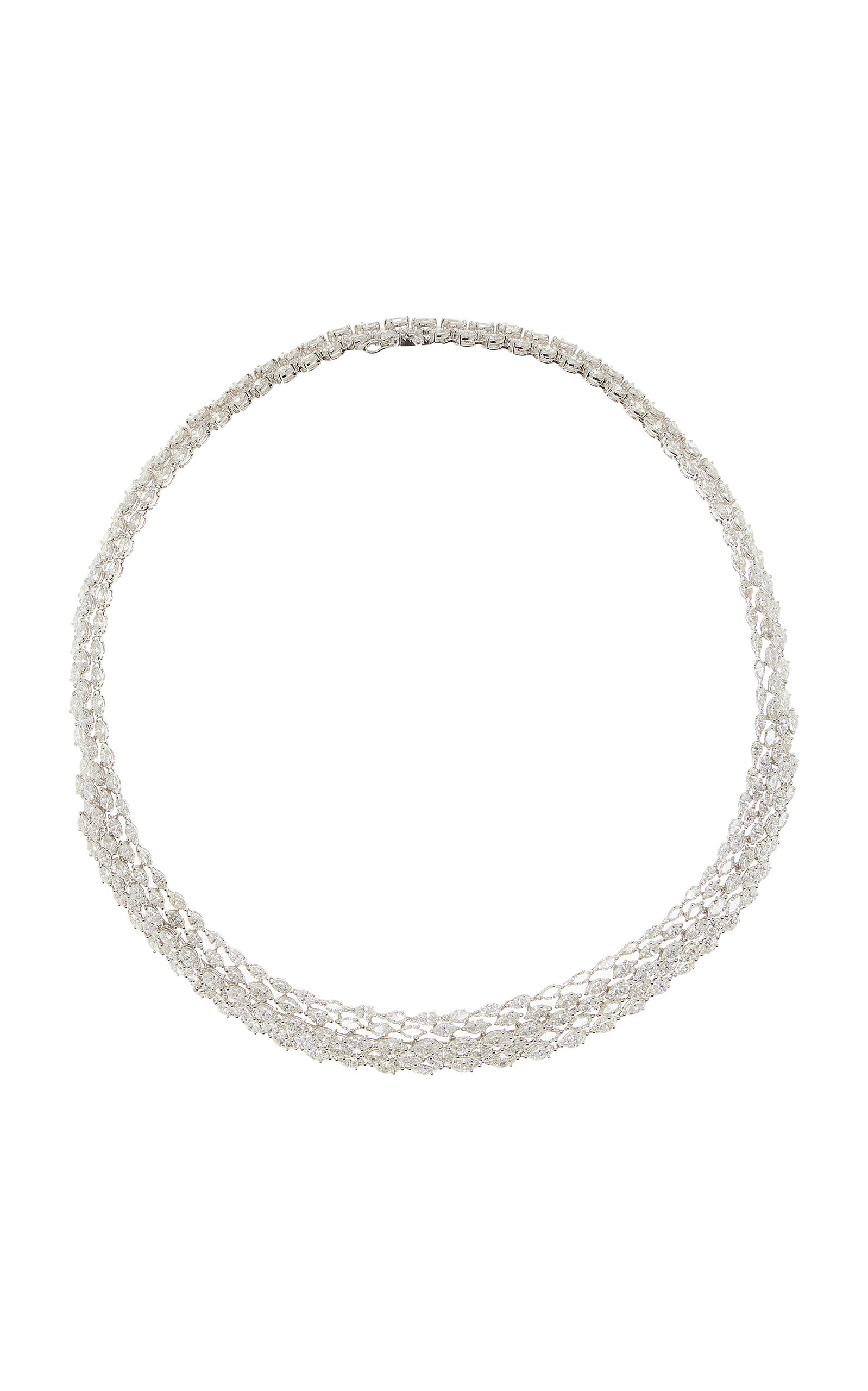 Yessayan - 18K White Gold Diamond Collar Necklace - White - OS - Moda Operandi - Gifts For Her