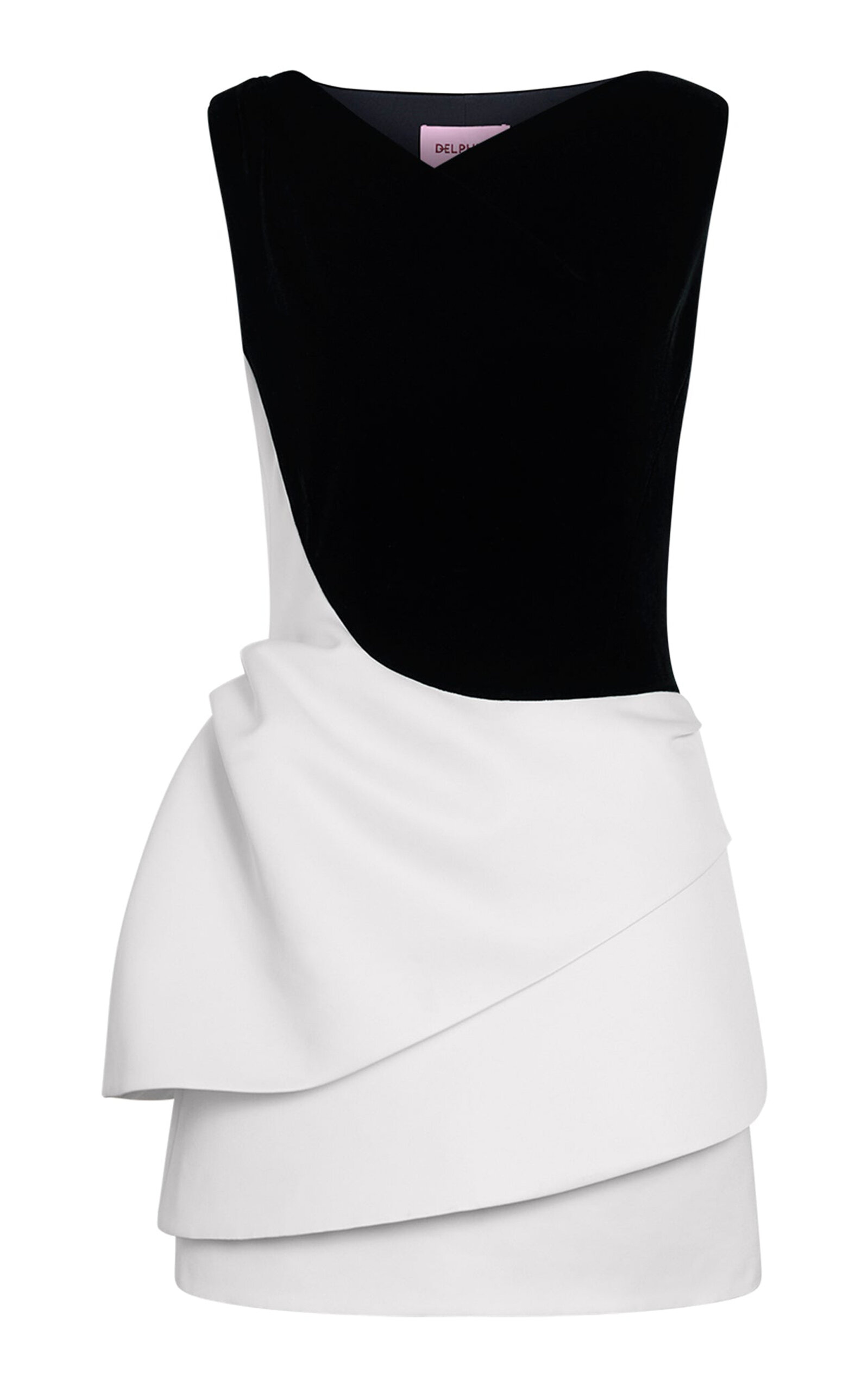 Delphine Margot Velvet And Satin Dress In Black