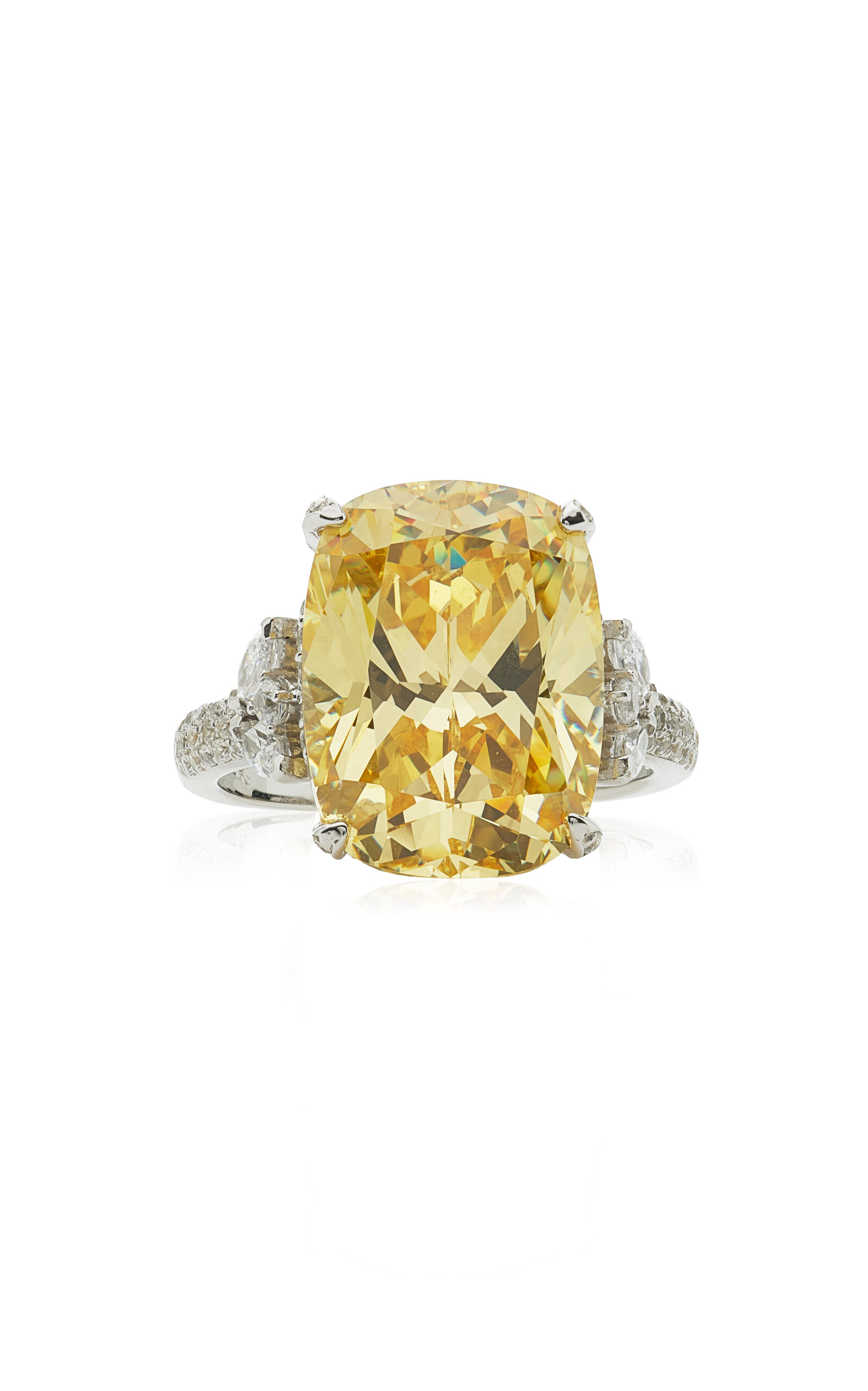 Anabela Chan - Shard Halo Rhodium Vermeil Diamond Ring - Yellow - US 7 - Moda Operandi - Gifts For Her