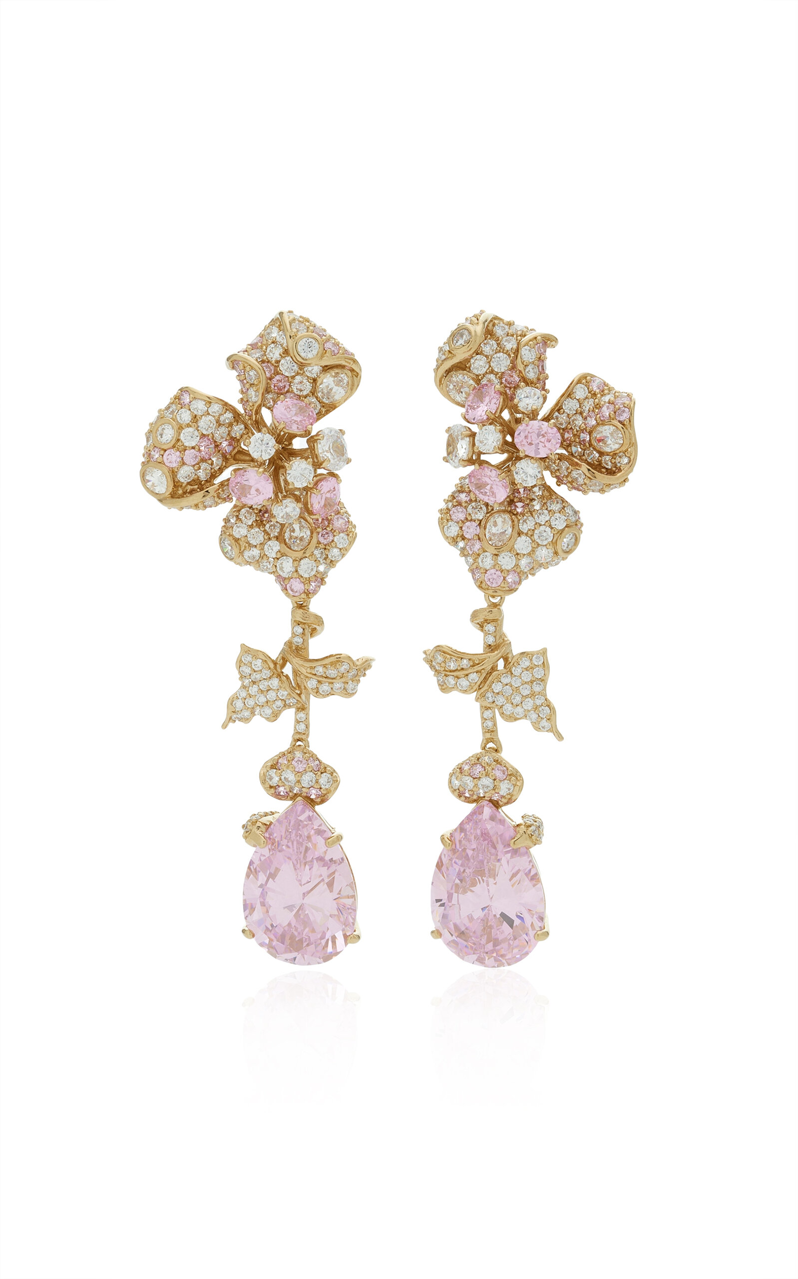 Anabela Chan - Candy Orchid 18k Yellow Gold Vermeil Diamond Earrings - Pink - OS - Moda Operandi - Gifts For Her