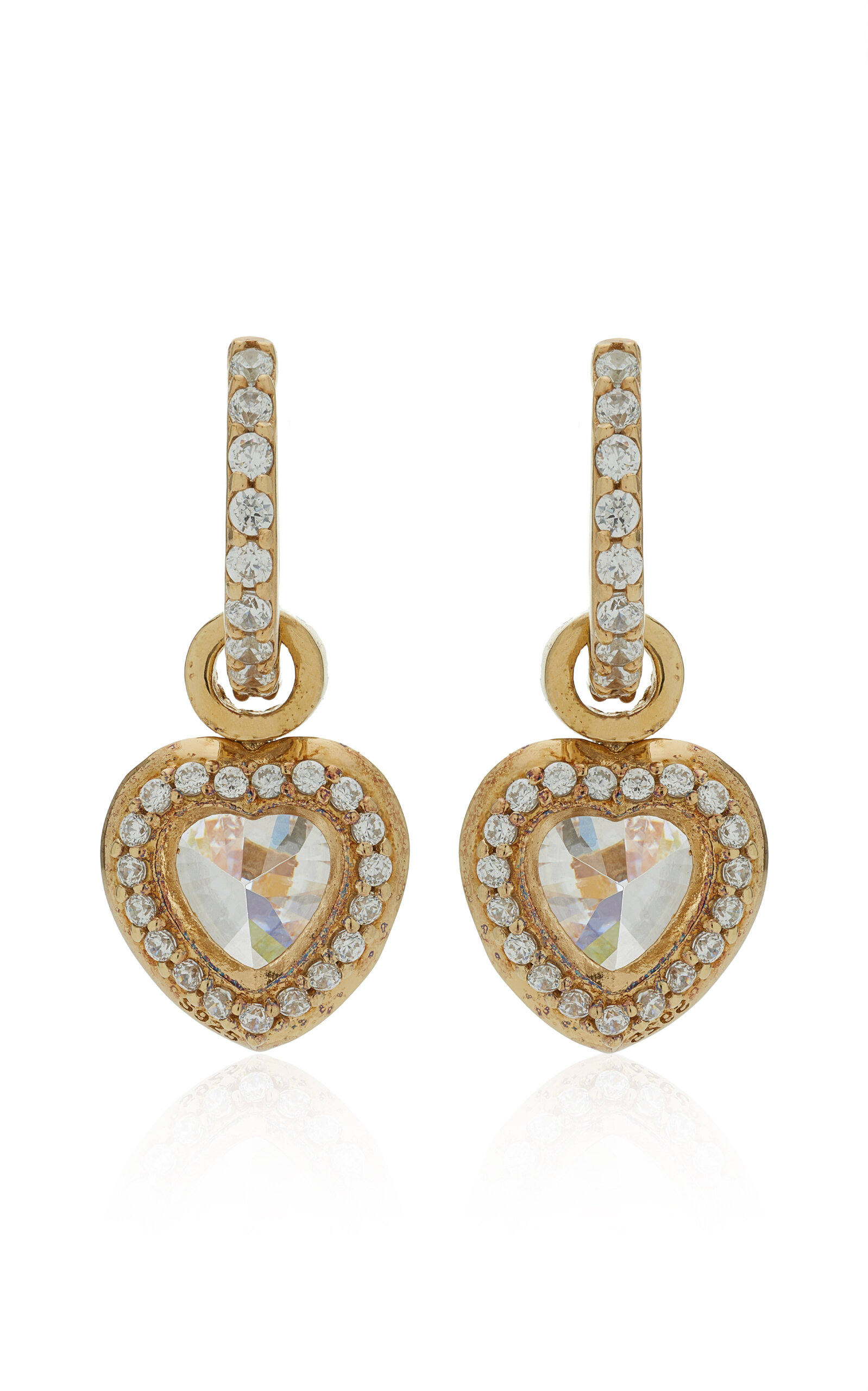 Anabela Chan - Heart 9K Gold and Rhodium Vermeil Diamond Hoop Earrings - Gold - OS - Moda Operandi - Gifts For Her