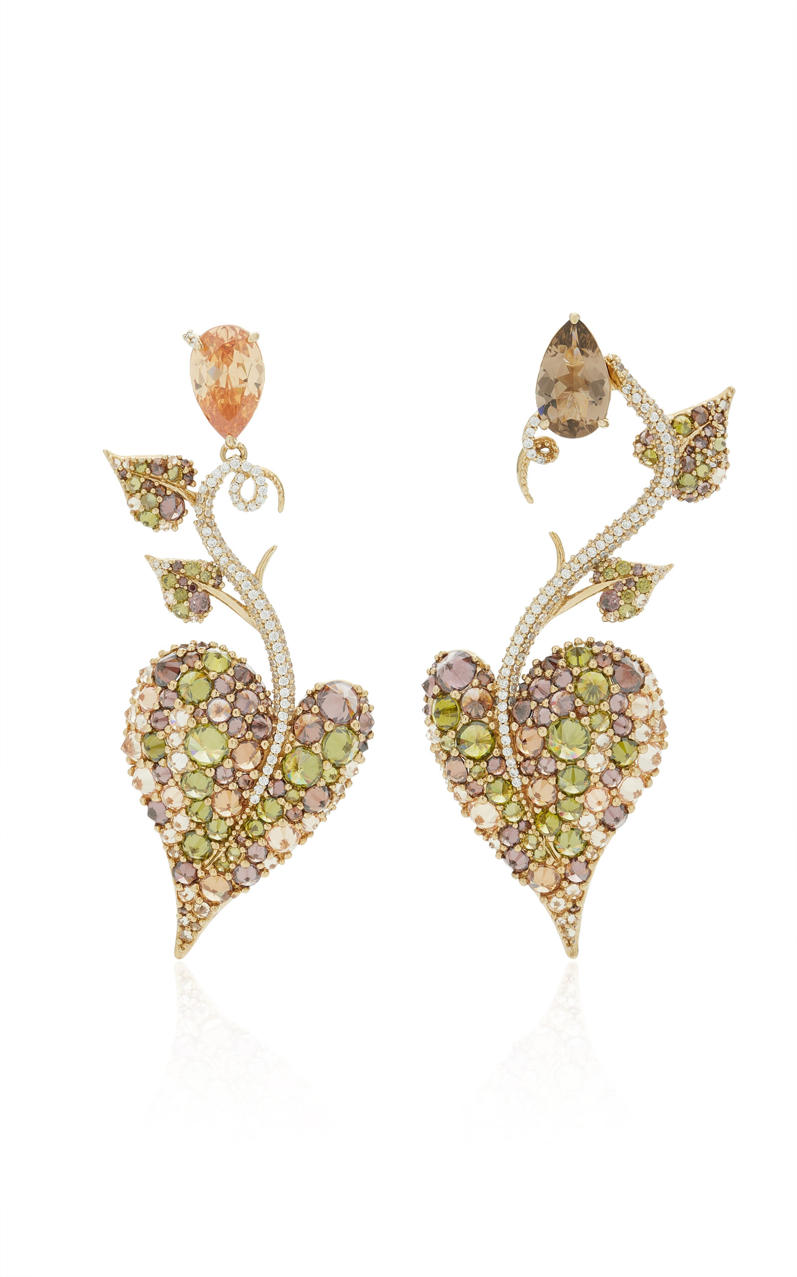 Anabela Chan - Autumn Heart 18k Yellow Gold Vermeil Multi-Stone Earrings - Gold - OS - Moda Operandi - Gifts For Her