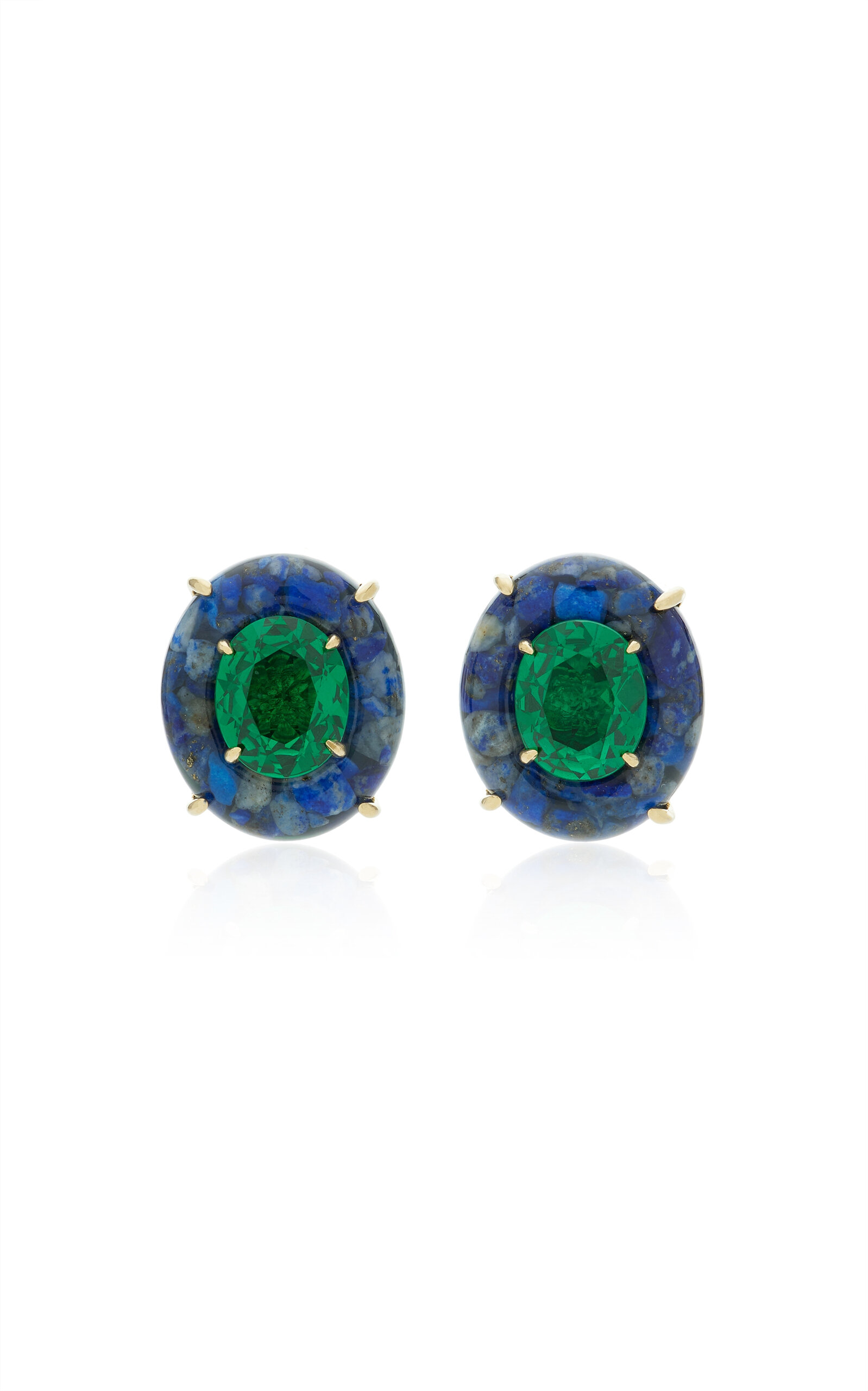 Anabela Chan - Emerald Lapis Pebble Earrings - Green - OS - Moda Operandi - Gifts For Her
