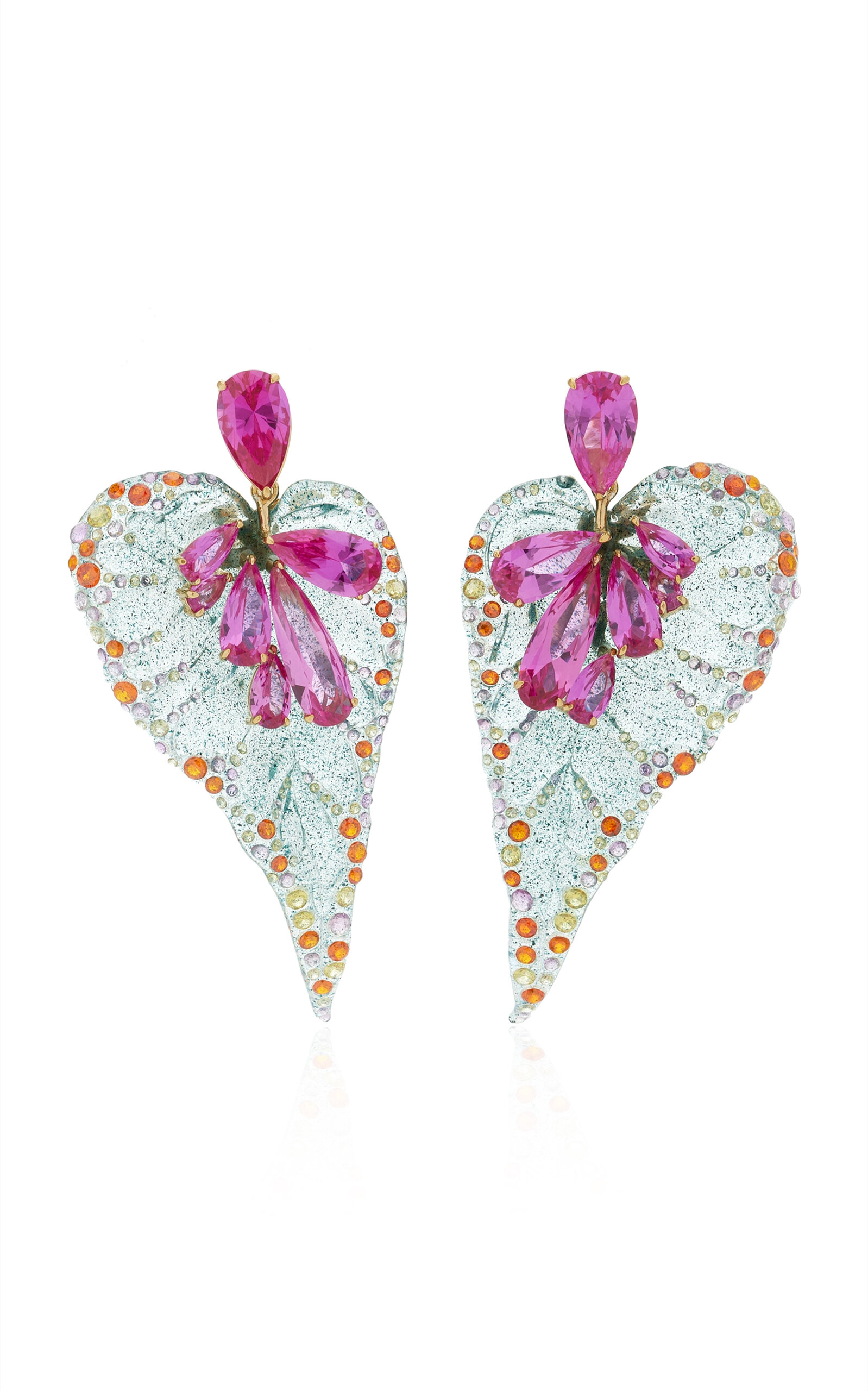 Anabela Chan - Spirulina Begonia 18K Yellow Gold Vermeil Sapphire and Gem Earrings - Multi - OS - Moda Operandi - Gifts For Her
