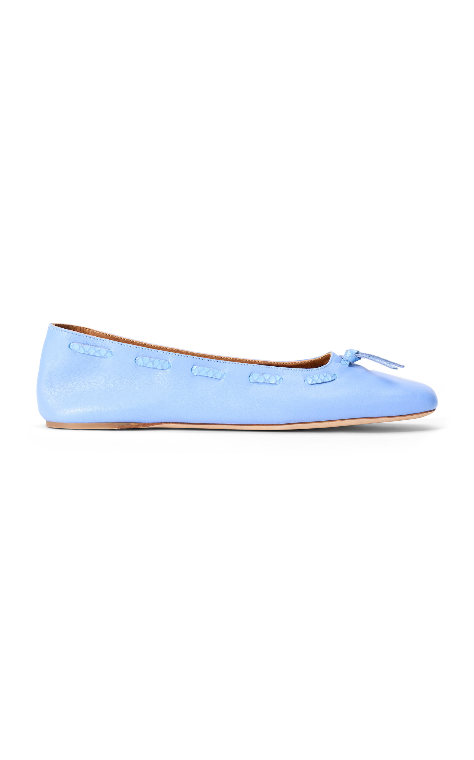 STAUD - Milo Leather Ballet Flats - Blue - IT 37.5 - Moda Operandi