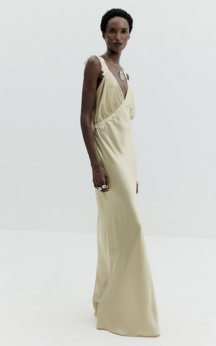 De La Vali Lucerina Silk-Blend Maxi Dress - Moda Operandi