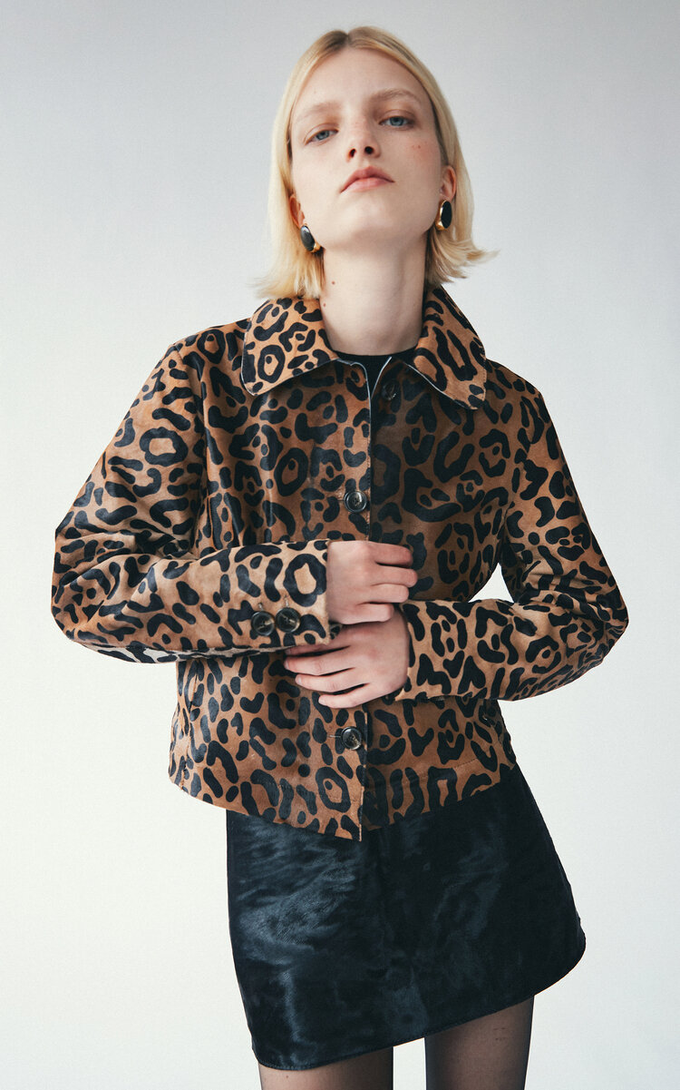 Zut The Commodore Leather Jacket In Animal