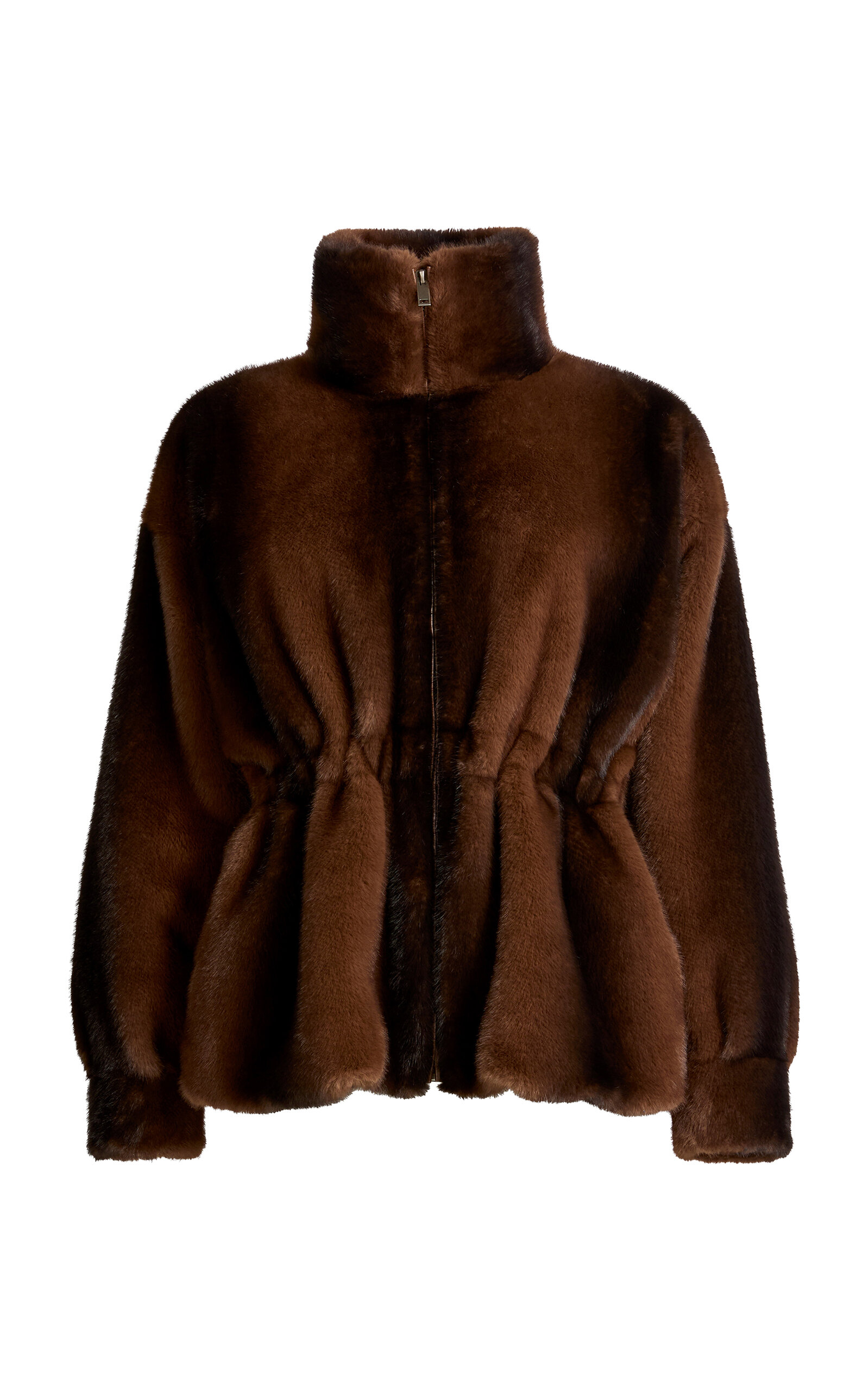 Ducie Kai Faux Fur Jacket In Brown