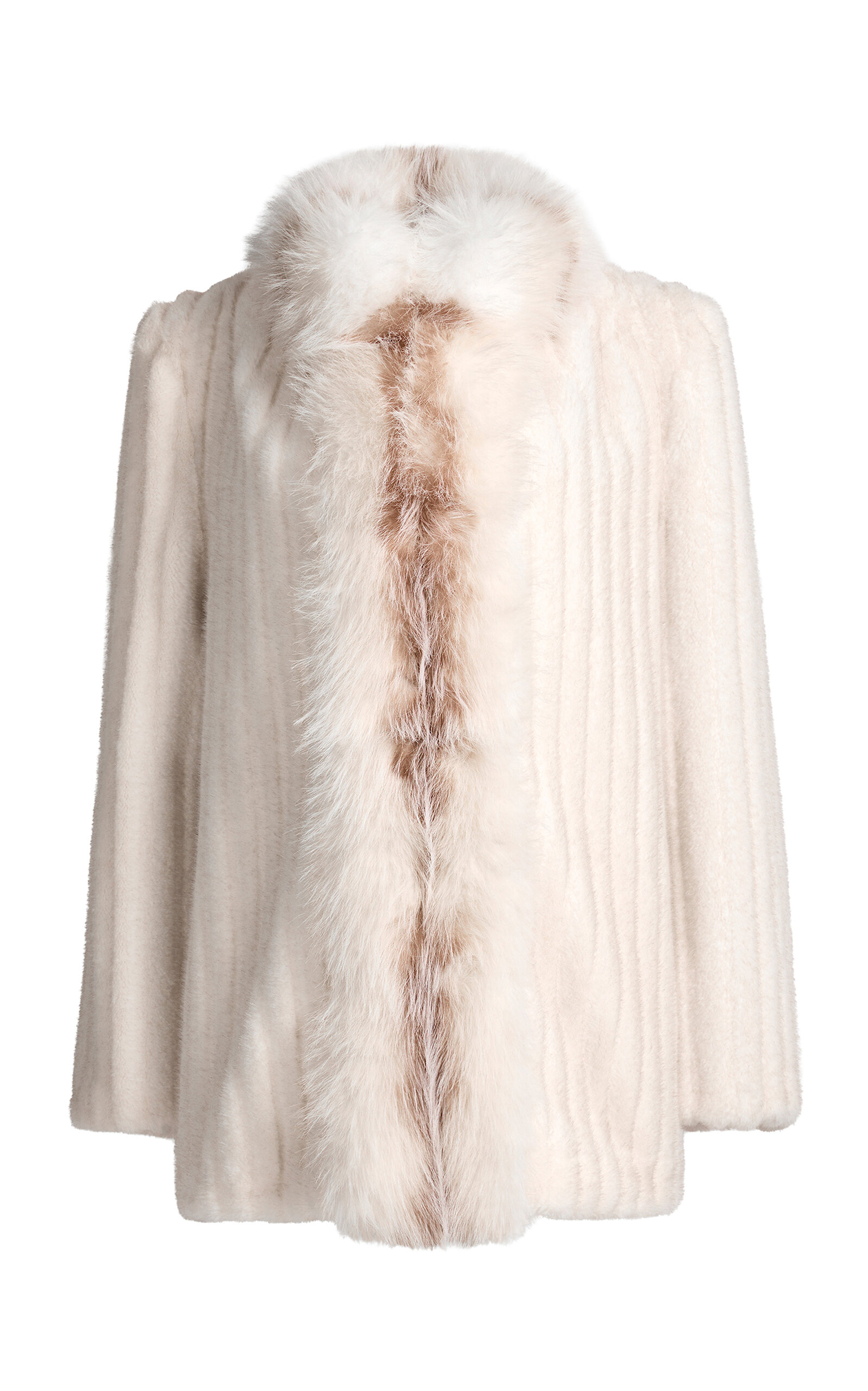 Ducie Sienna Faux Fur Jacket In Ivory