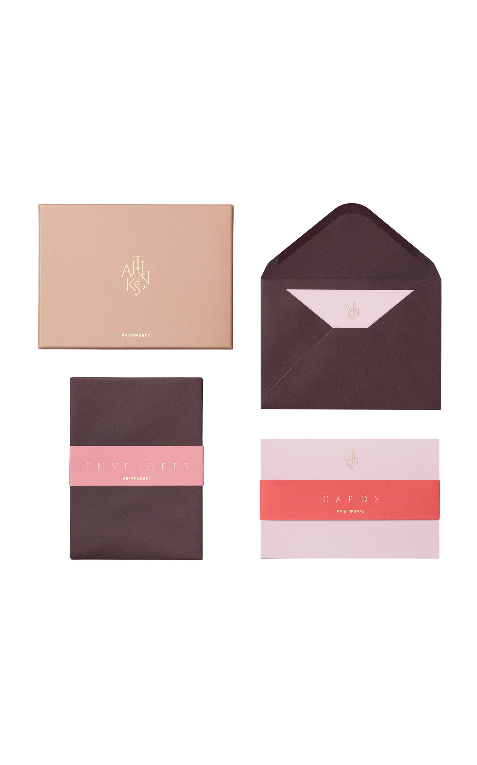 Printworks - Card & Envelope Set - Thanks; Beige - Nude In Multi