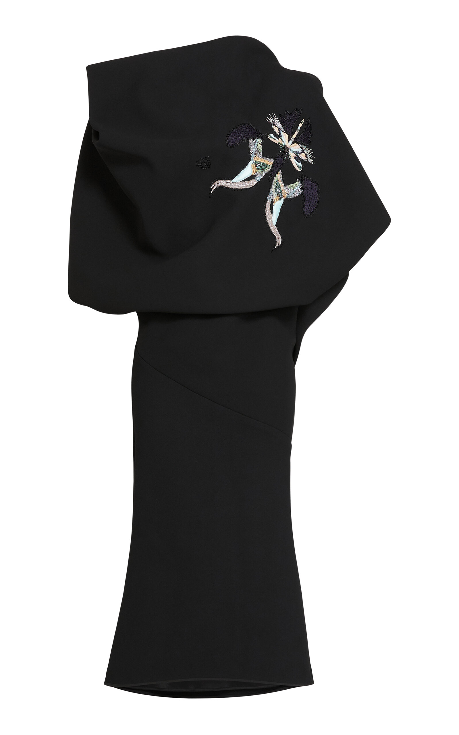 Maticevski Convey Drape Midi Dress In Black