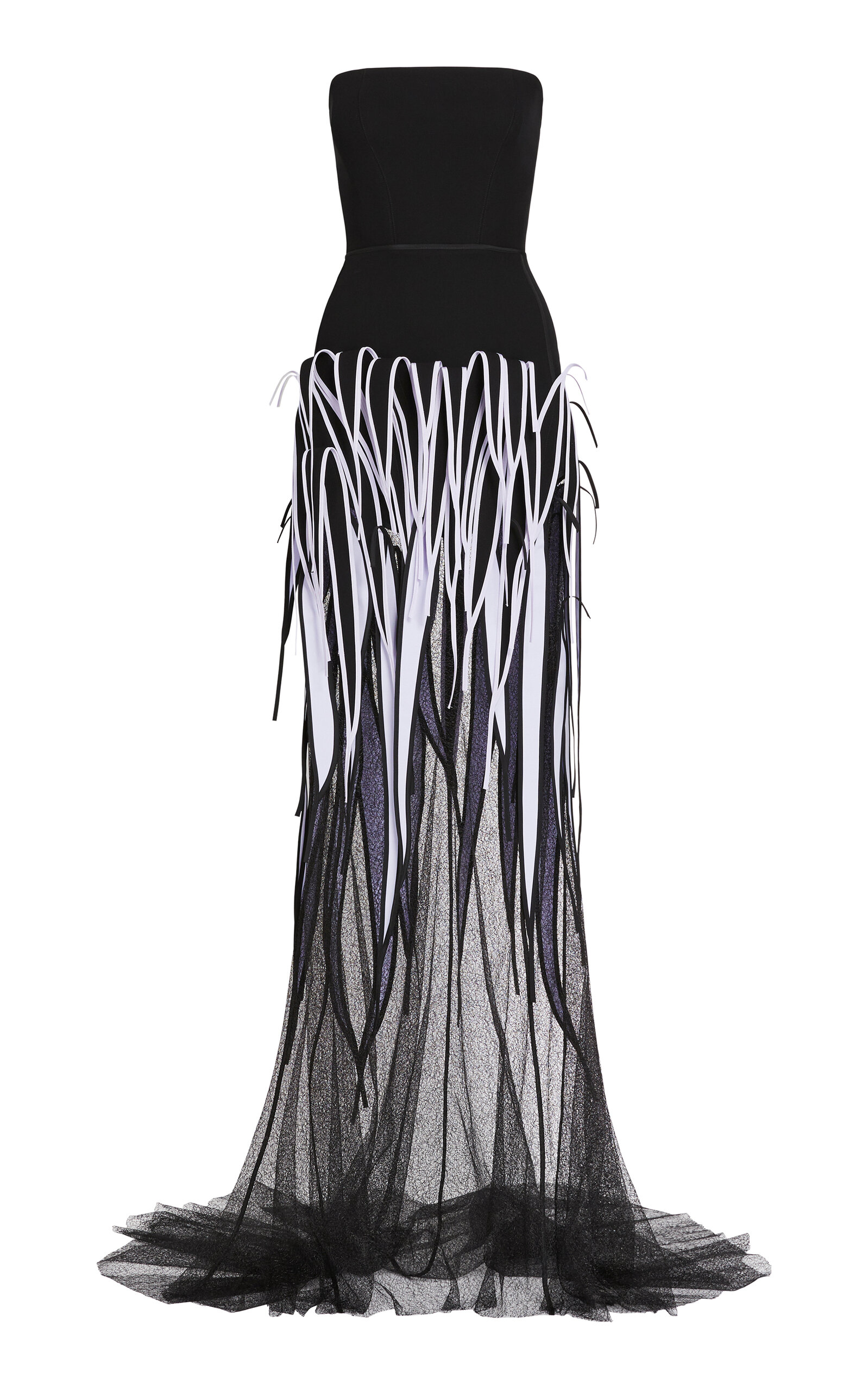 Maticevski Embody Fringed Gown In Black