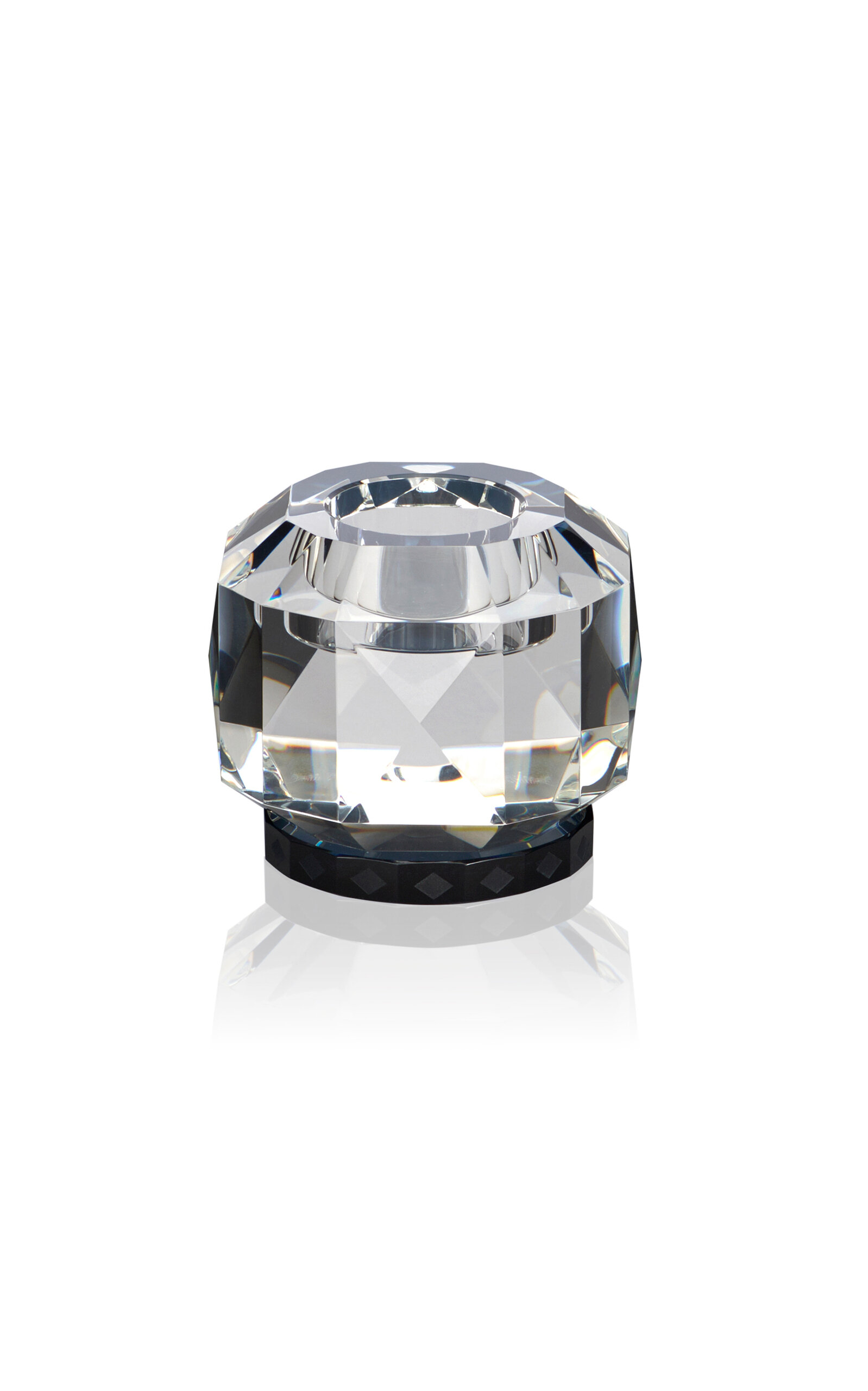 Reflections Copenhagen - Texas Crystal Tealight Holder - Black In Transparent