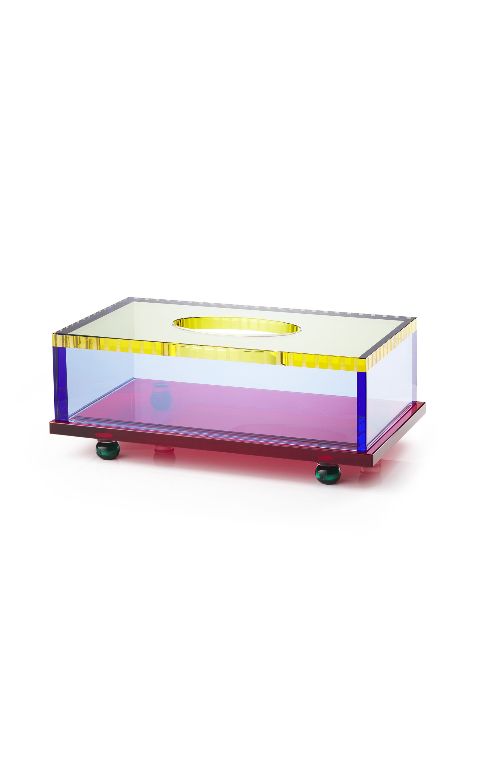 Reflections Copenhagen - Cure Crystal And Onyx Tissue Box - Yellow In Pink