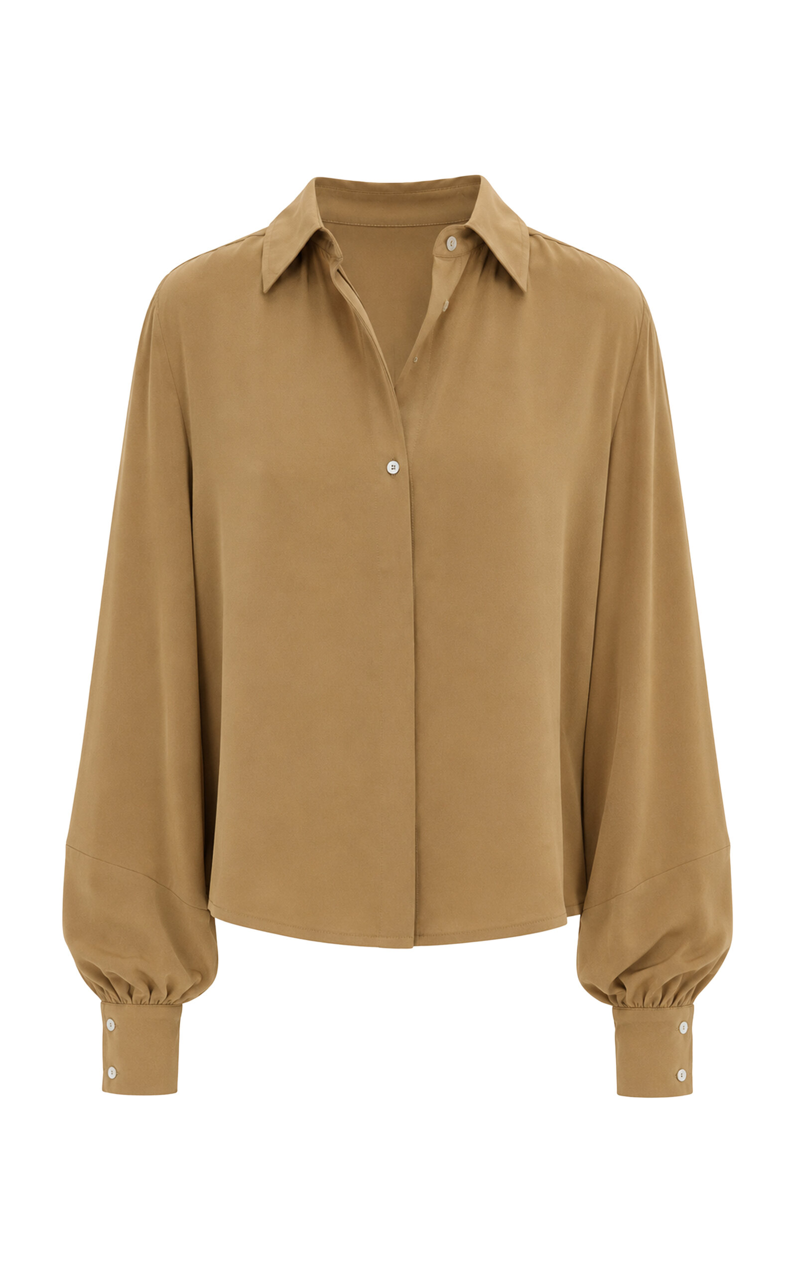 Curatoria Azabache Silk Shirt In Tan