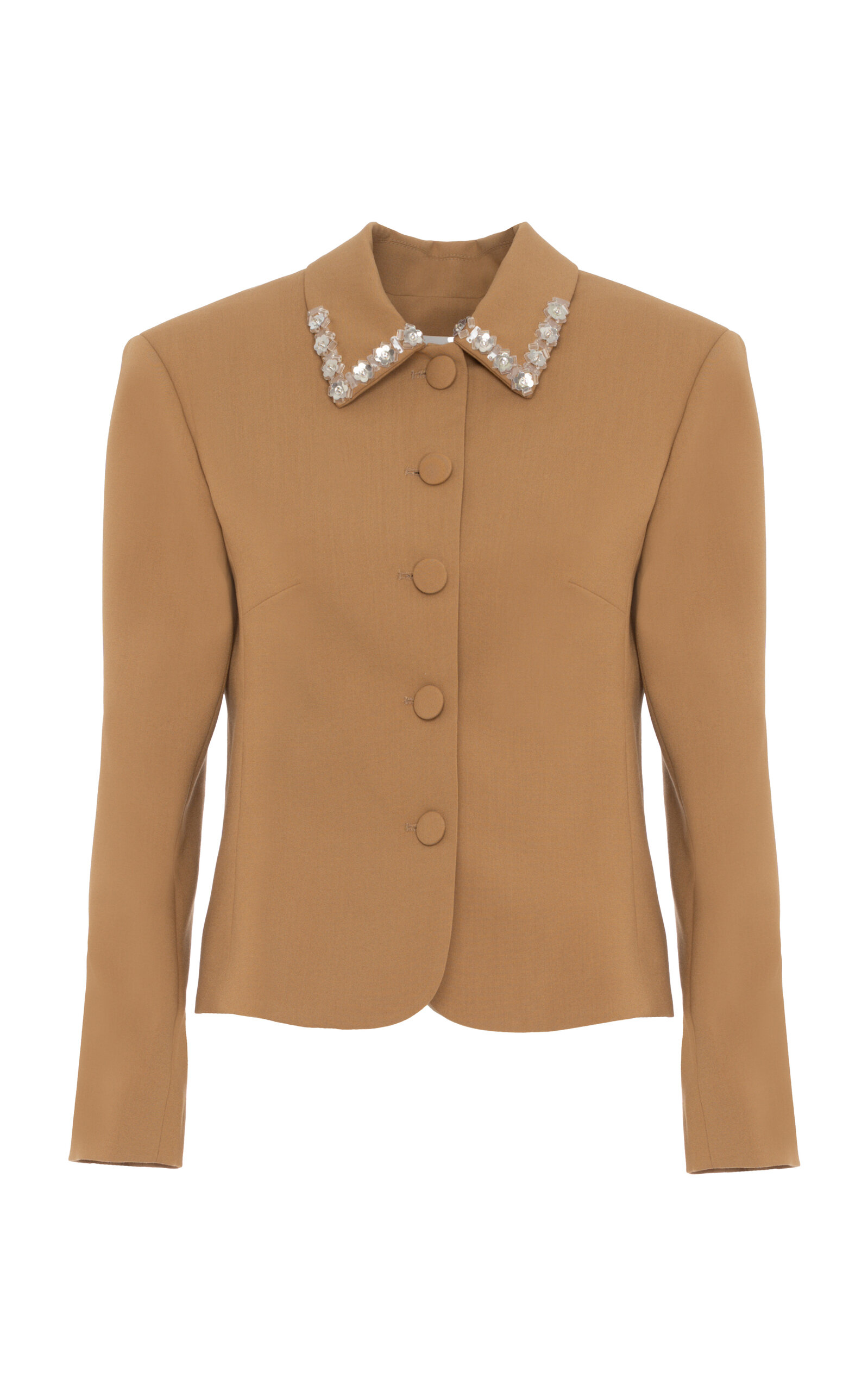 Des_phemmes Embellished Twill Blazer In Brown