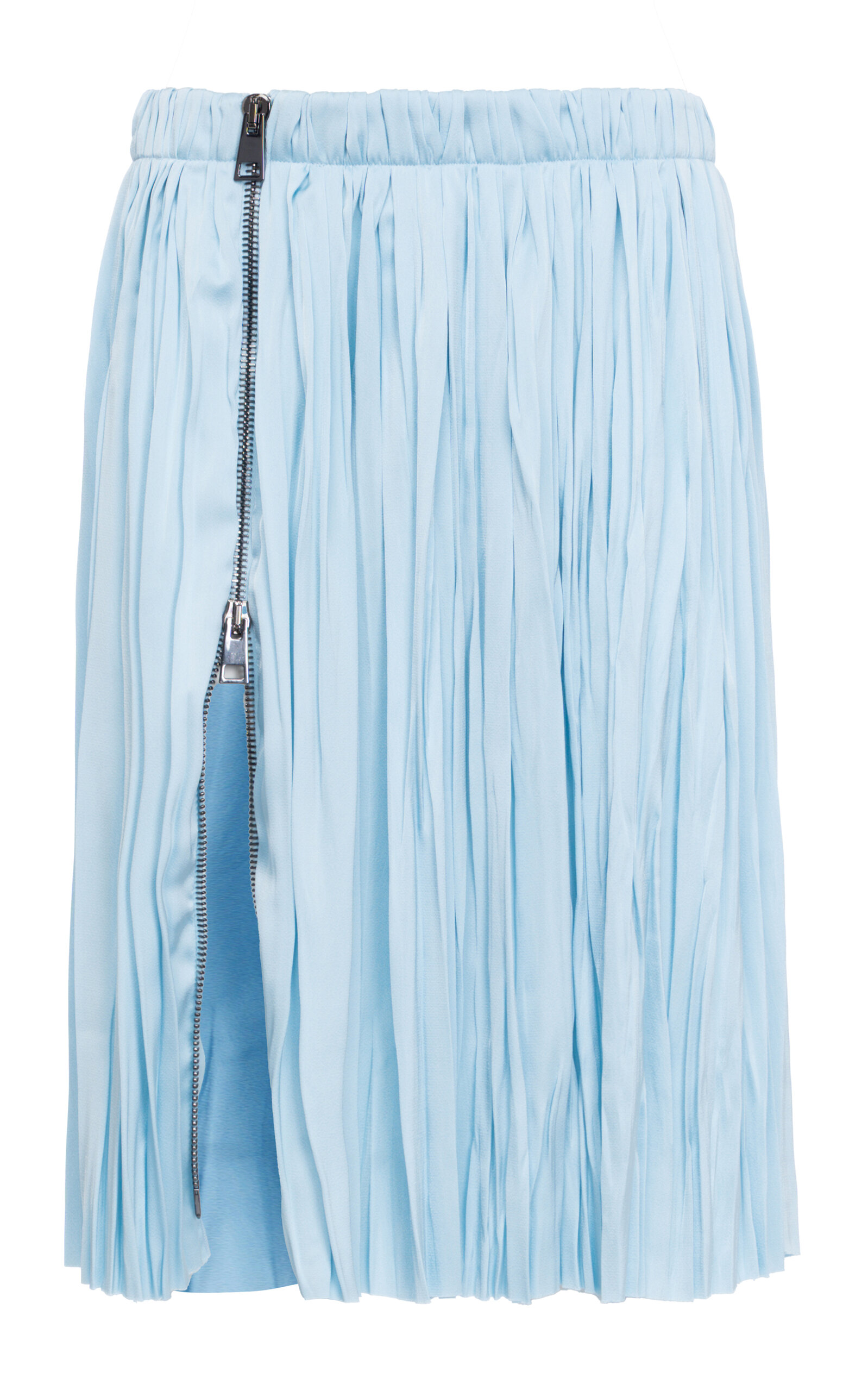 Des_phemmes Crinkle Pleated Satin Midi Skirt In Blue