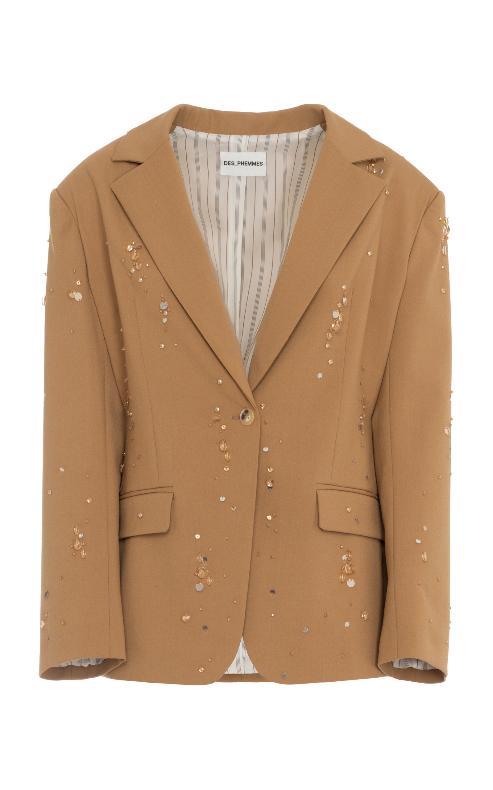Des_phemmes Single-breasted Crepe Blazer In Animal Print