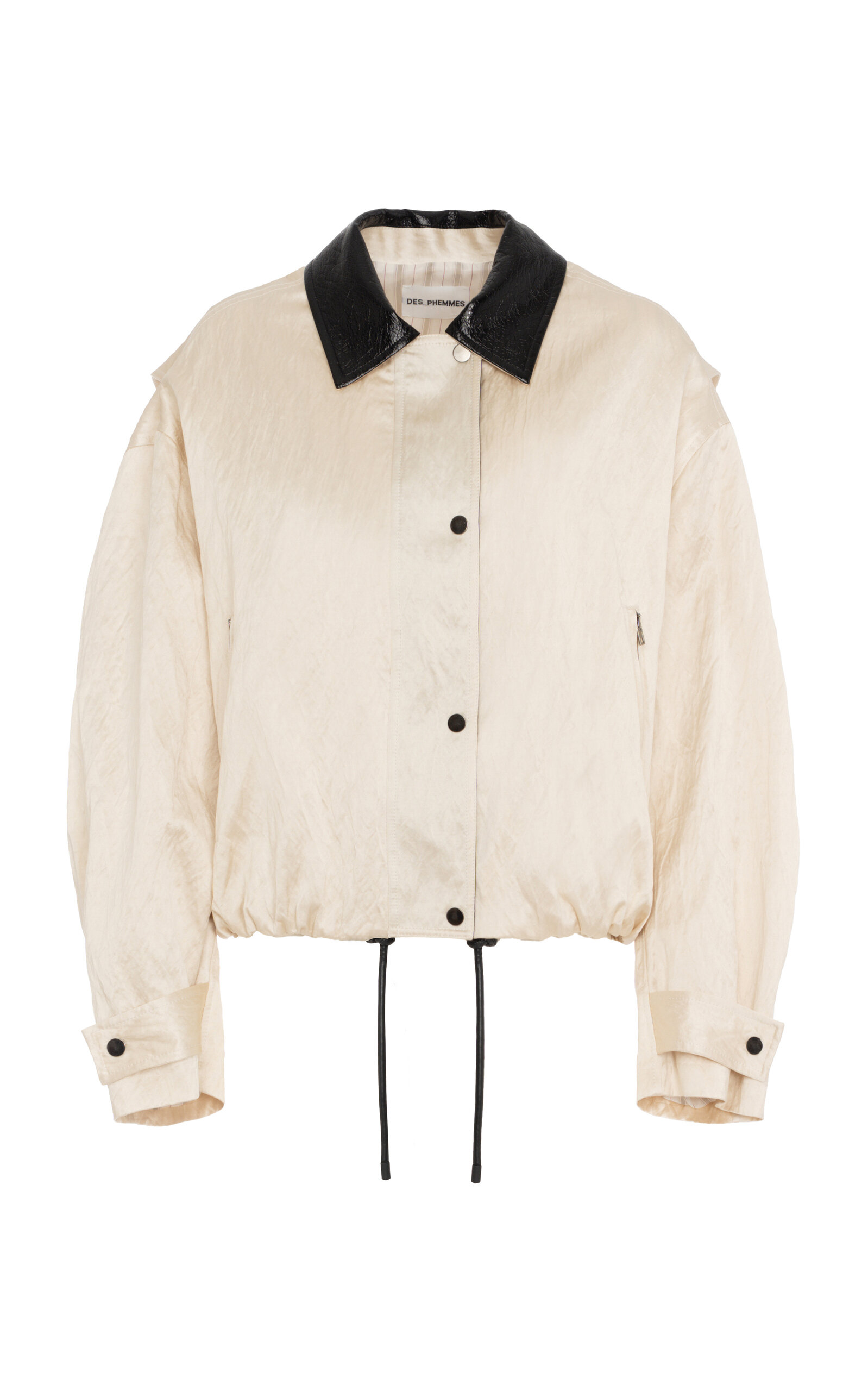 Des_phemmes Workwear Satin Bomber Jacket In Neutral