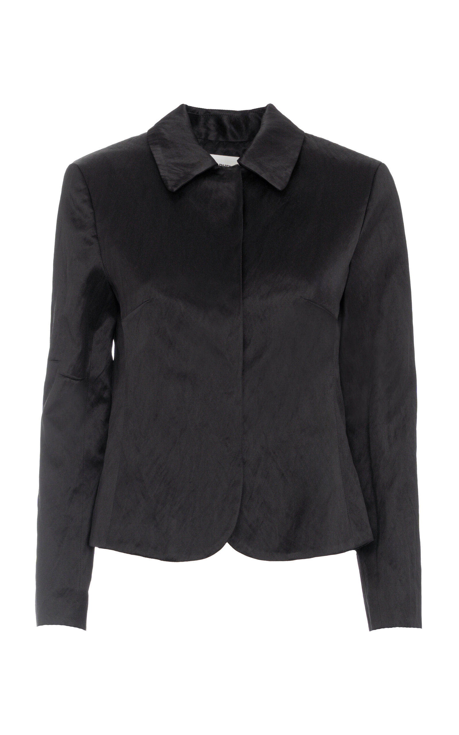 Des_phemmes Fitted Satin Blazer In Black