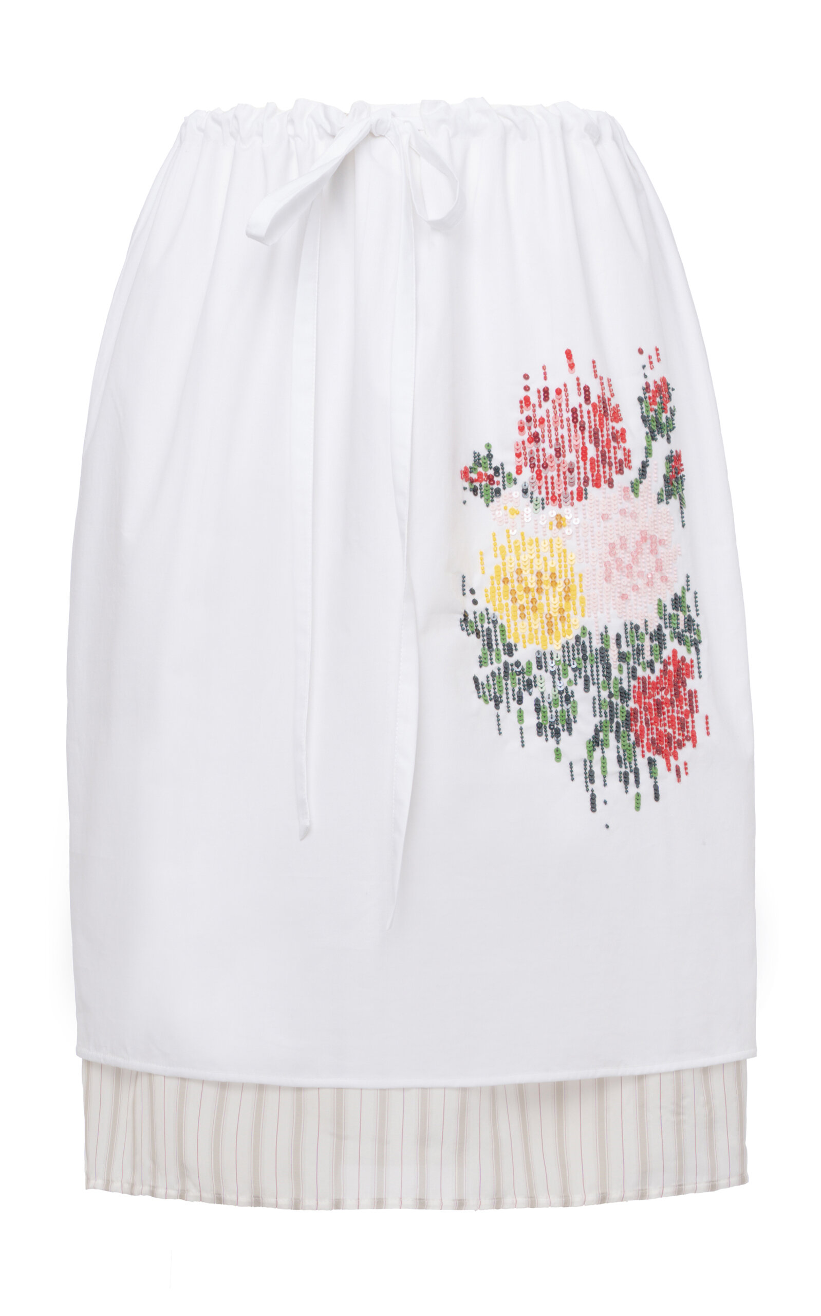 Des_phemmes Balloon Cotton Knee-length Skirt In White