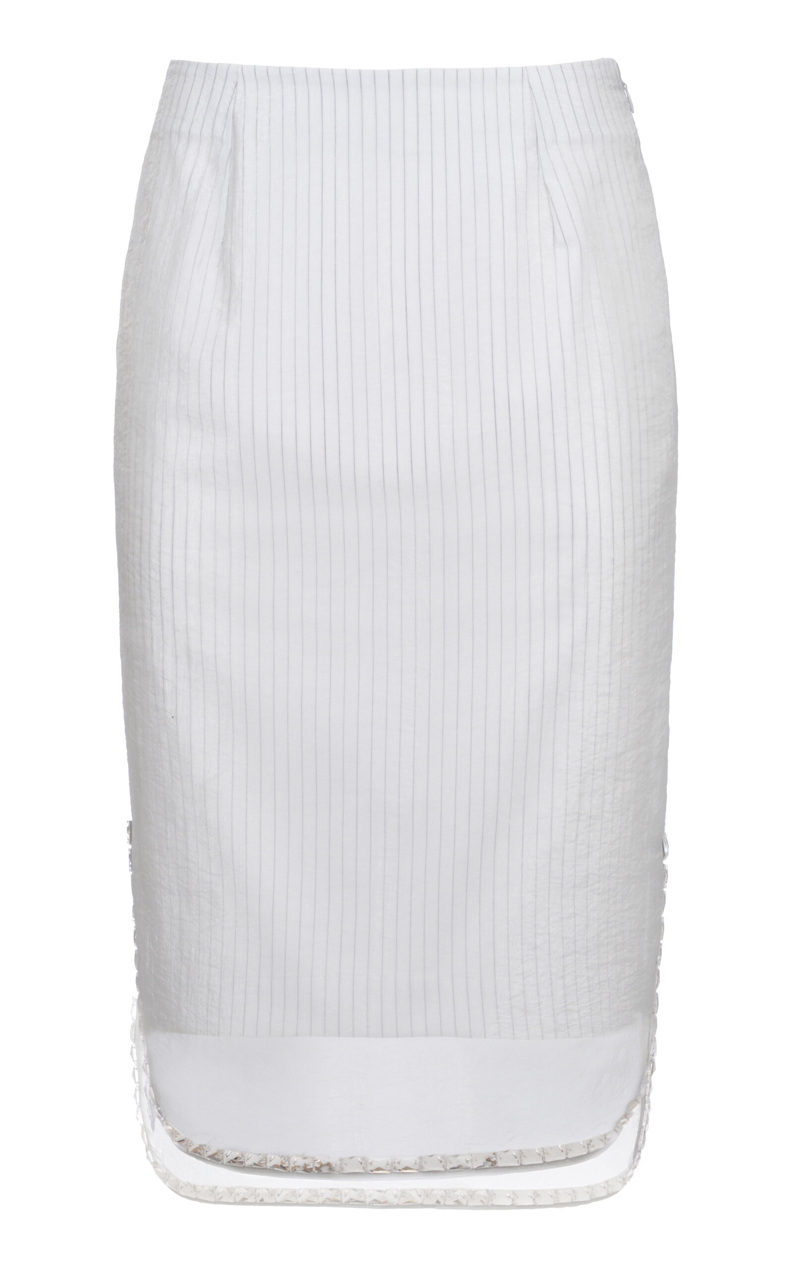 Des_phemmes Layered Twill Midi Skirt In Off-white