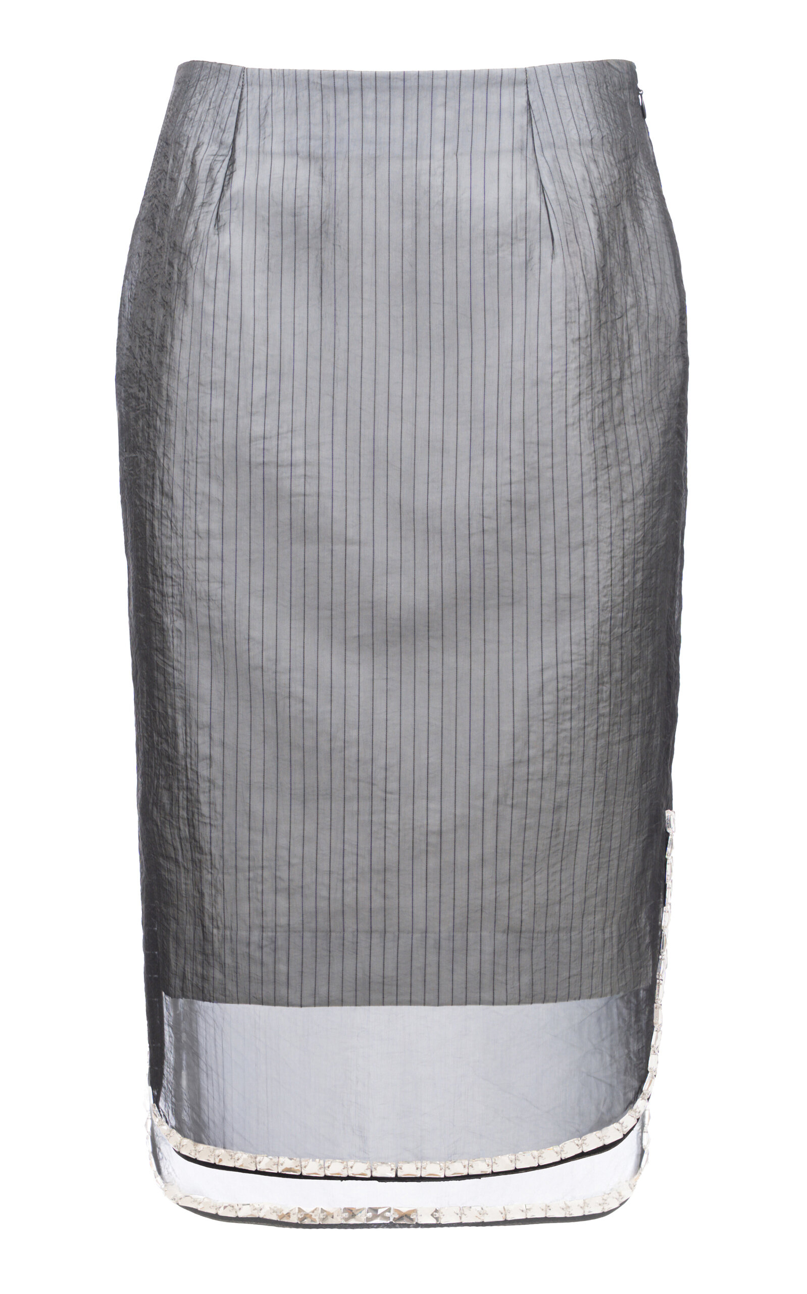 Des_phemmes Layered Twill Midi Skirt In Black