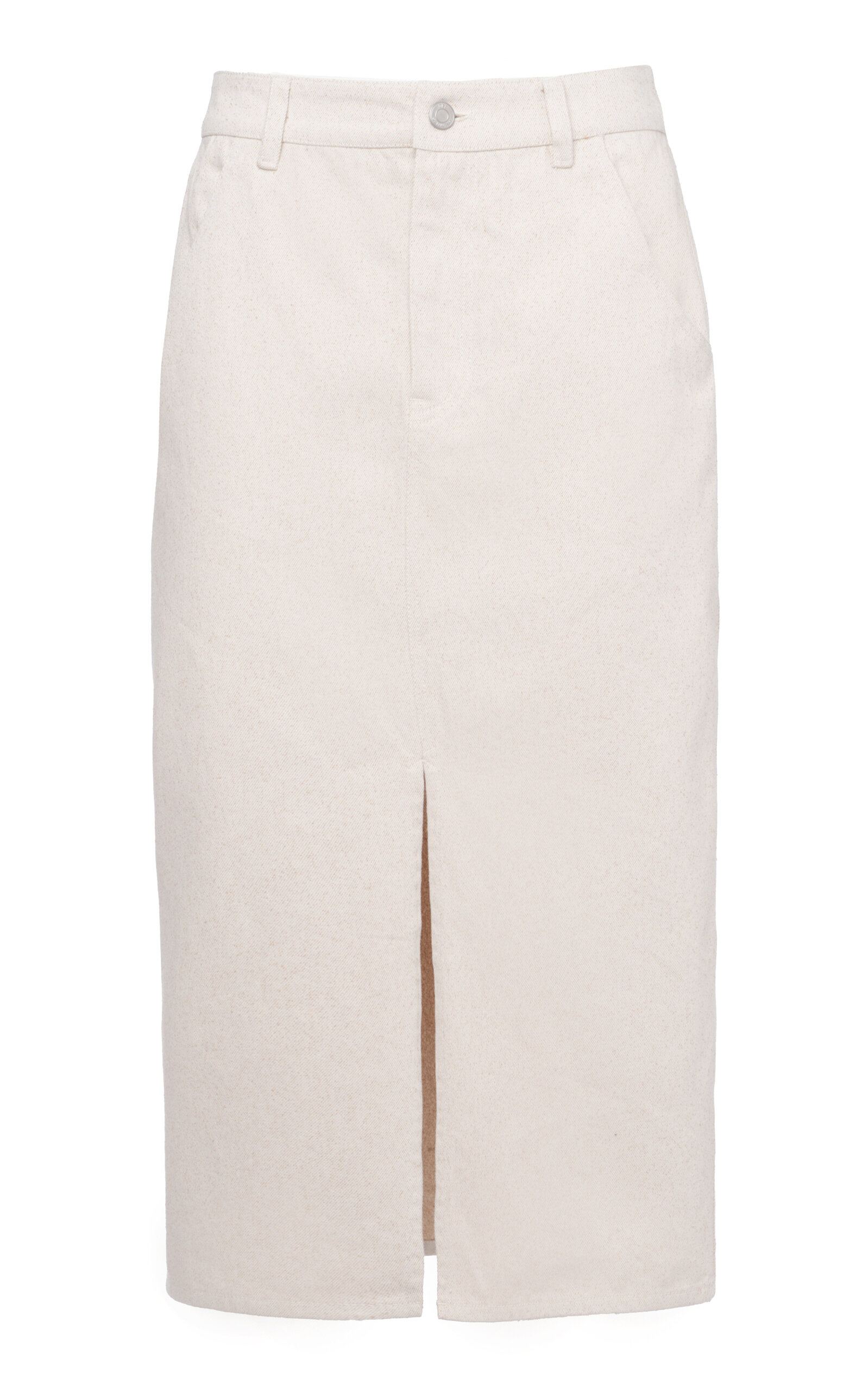 Des_phemmes Pencil Cotton-blend Midi Skirt In Off-white