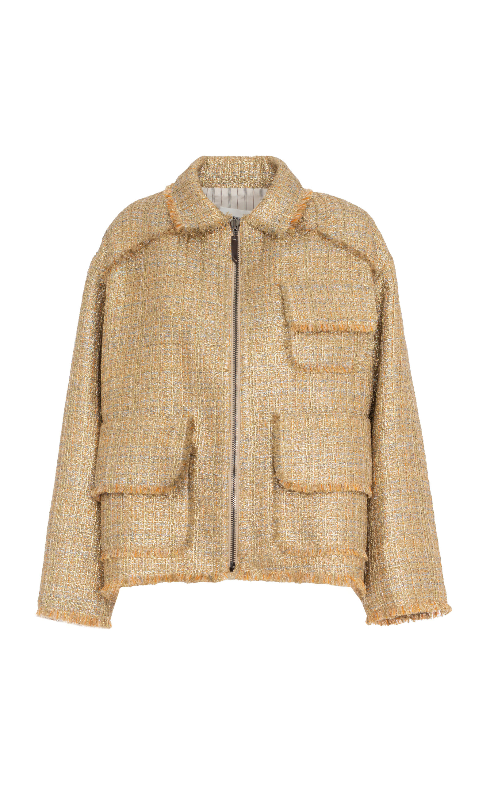 Des_phemmes Workwear Tweed Jacket In Brown