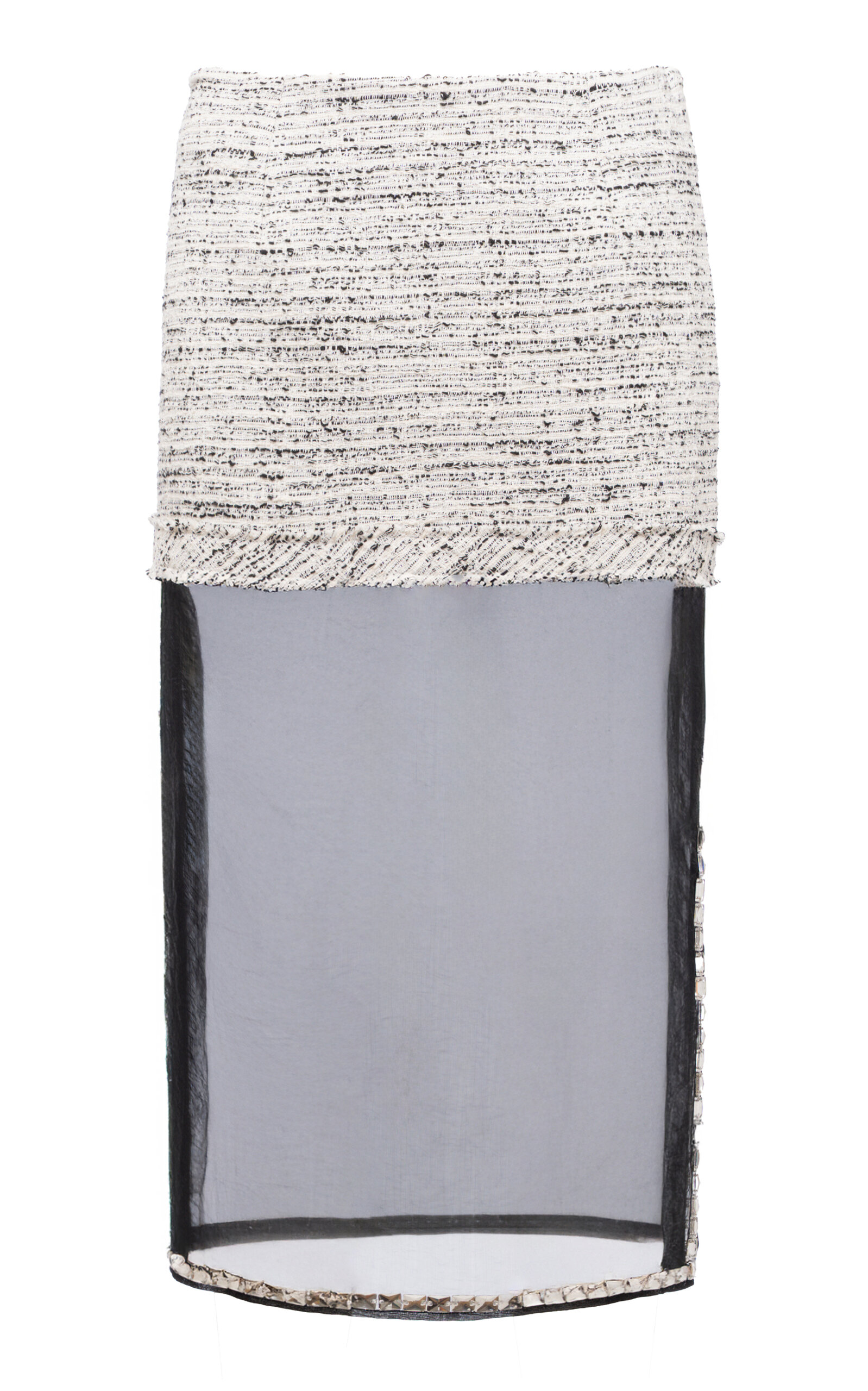 Des_phemmes Layered Cotton-blend Midi Skirt In Black