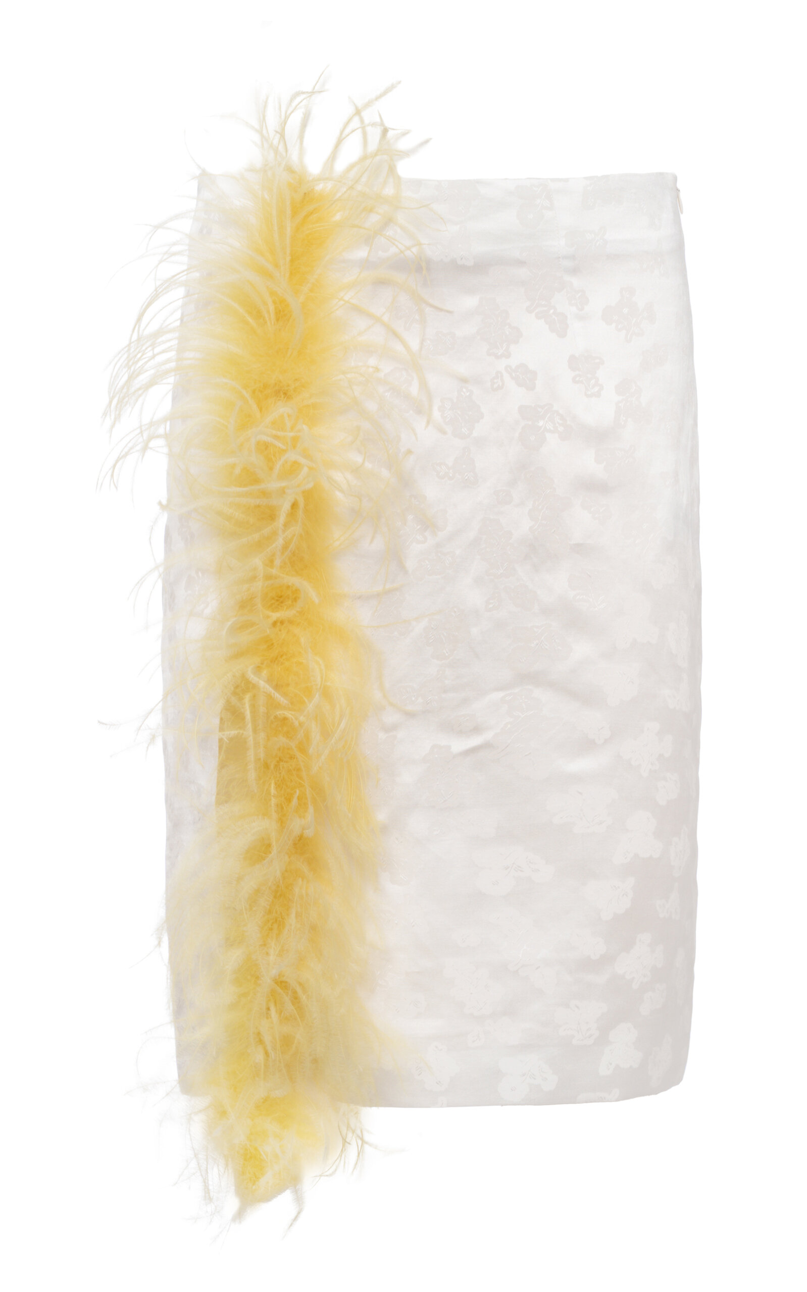 Des_phemmes Slit Jacquard Midi Skirt In White