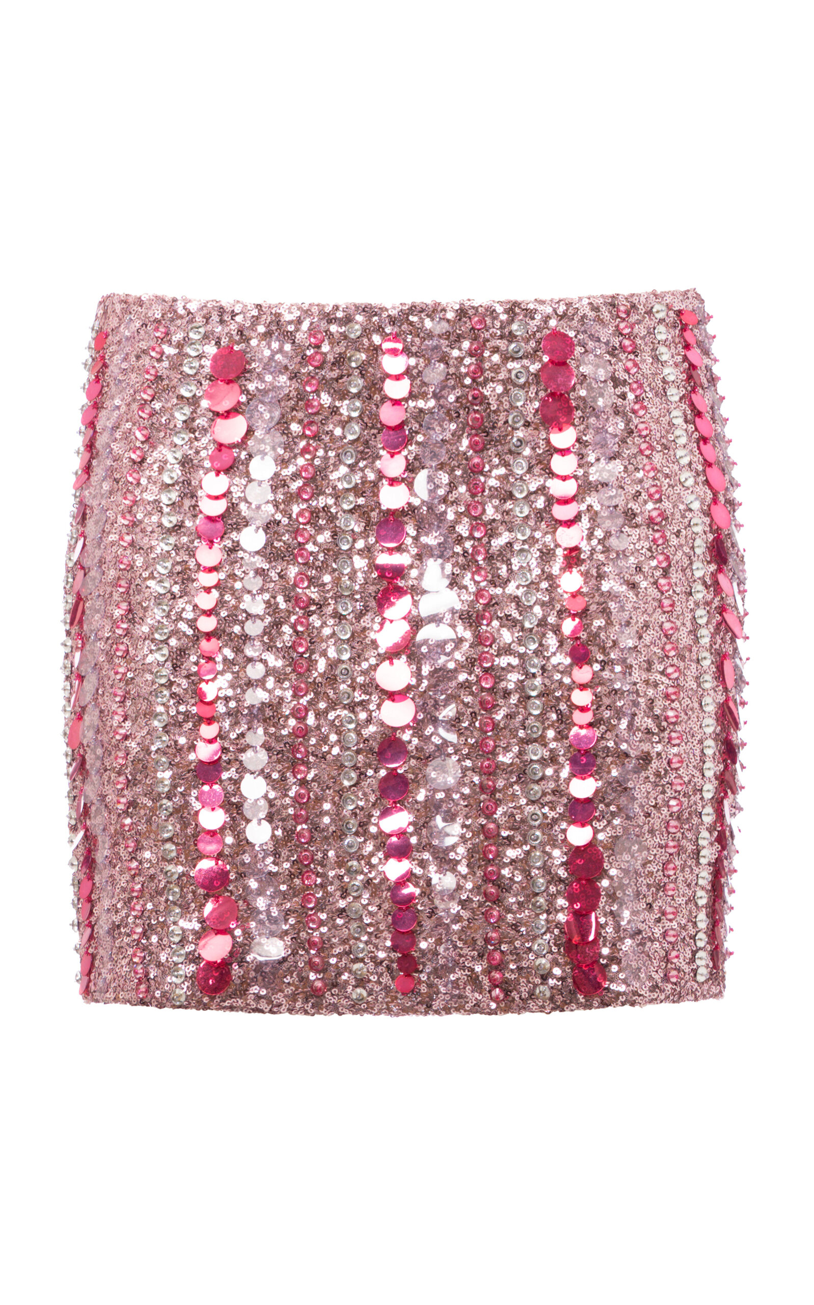 Des_phemmes Micro Sequined Mini Skirt In Pink