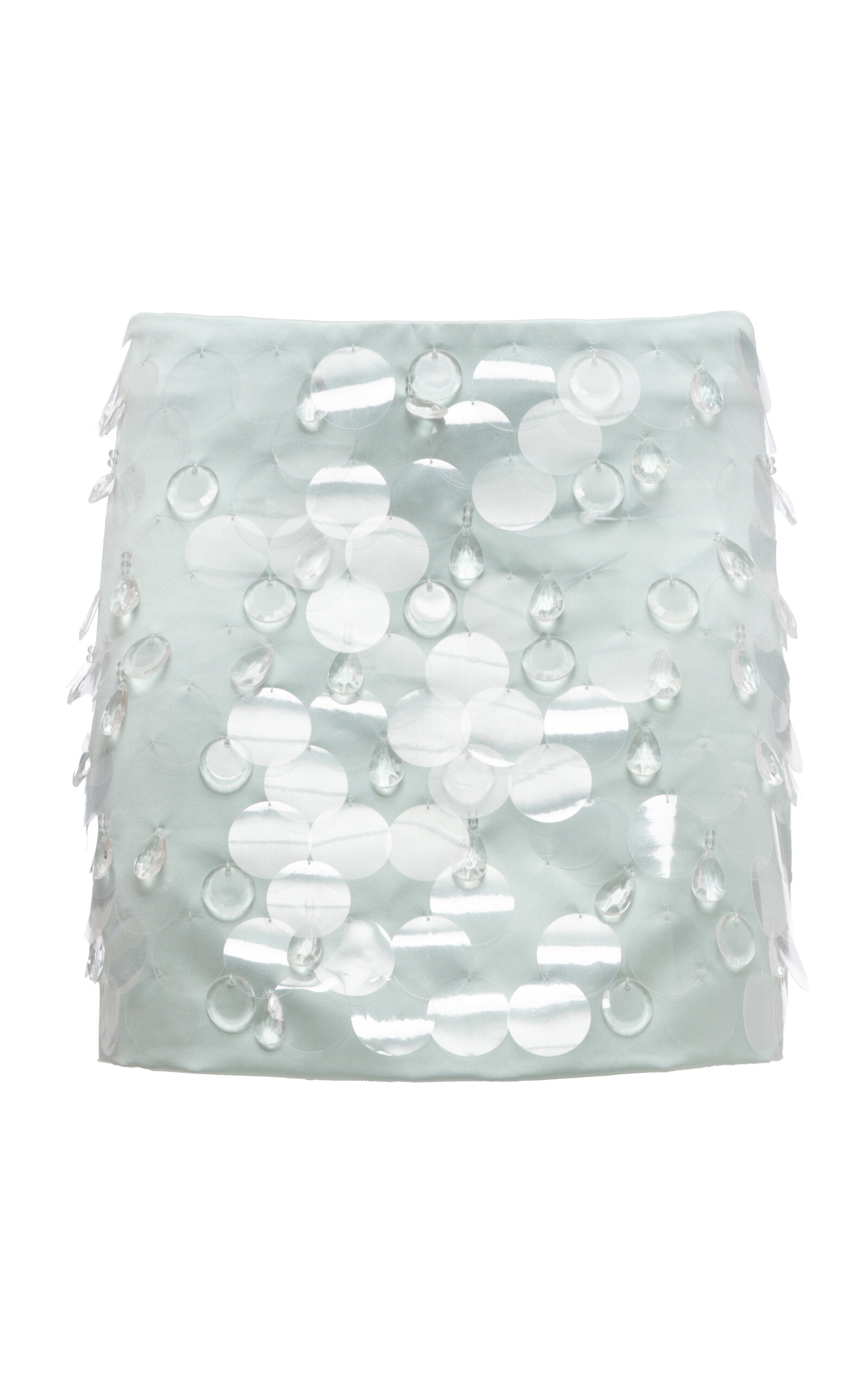 Des_phemmes Micro Embellished Cotton Mini Skirt In Light Blue