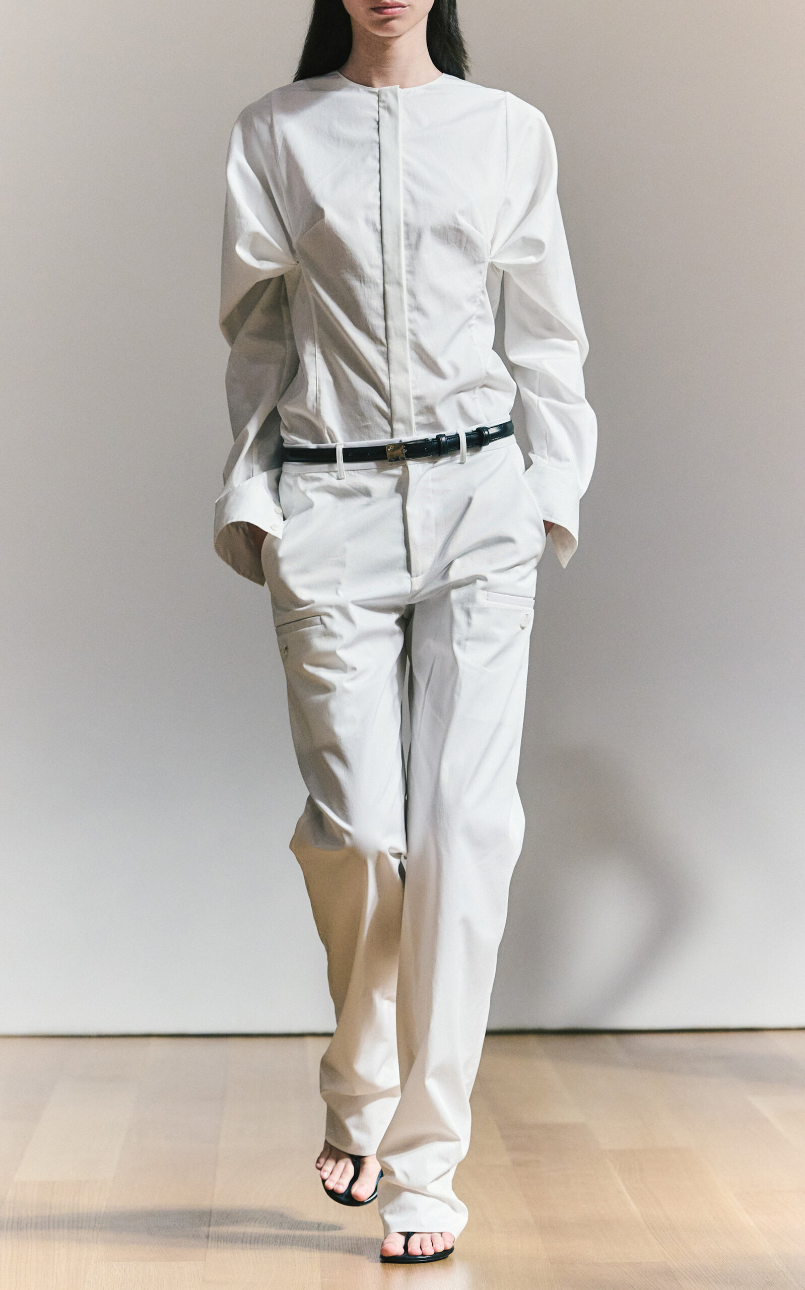 Brandon Maxwell Medium Buckle Leather Belt - Moda Operandi