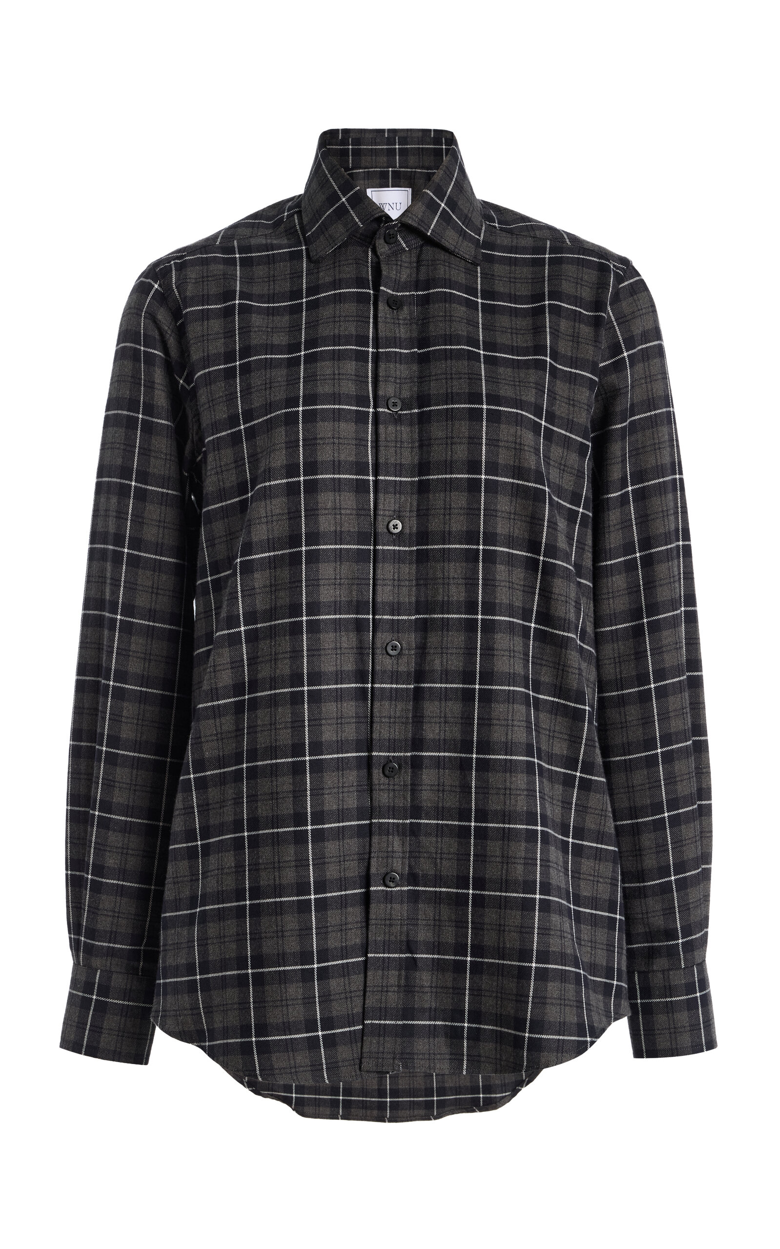 With Nothing Underneath The Boyfriend Plaid Cotton-wool Shirt