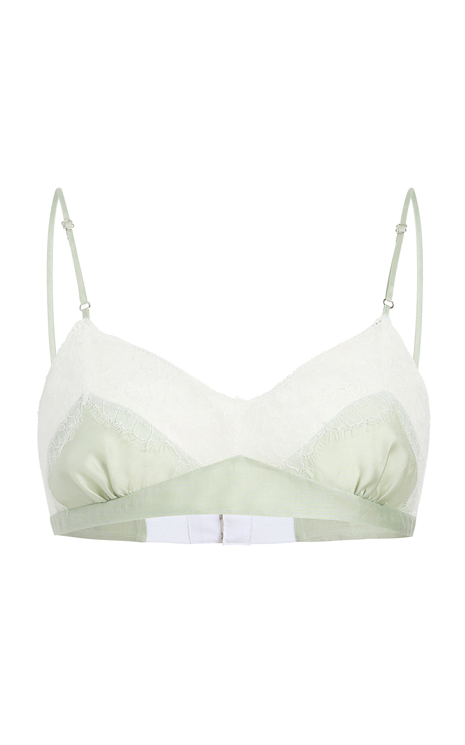 Khaite Adrian Lace Bra Top In Green