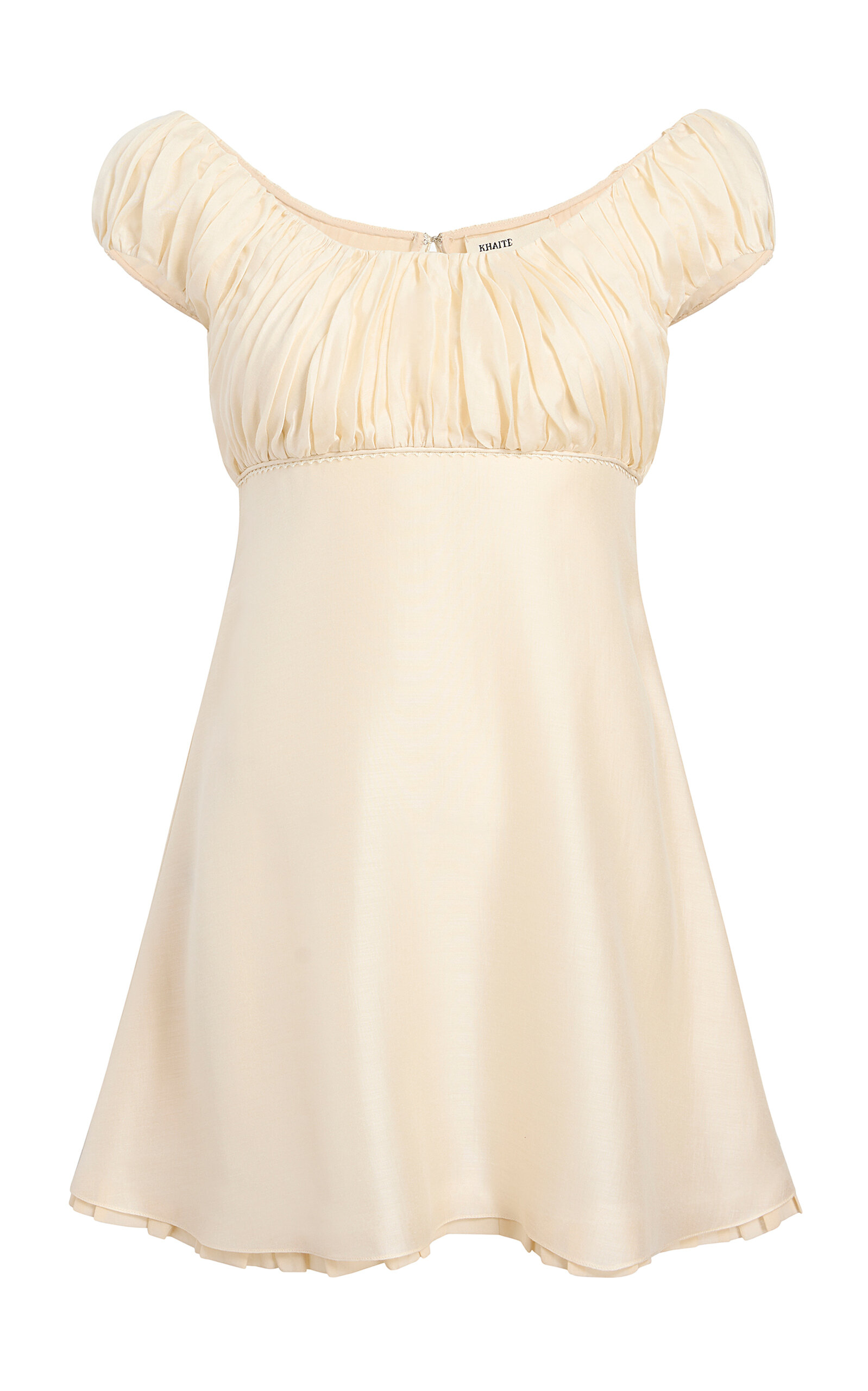 Khaite Jessa Short-sleeve Mini Dress In Neutral