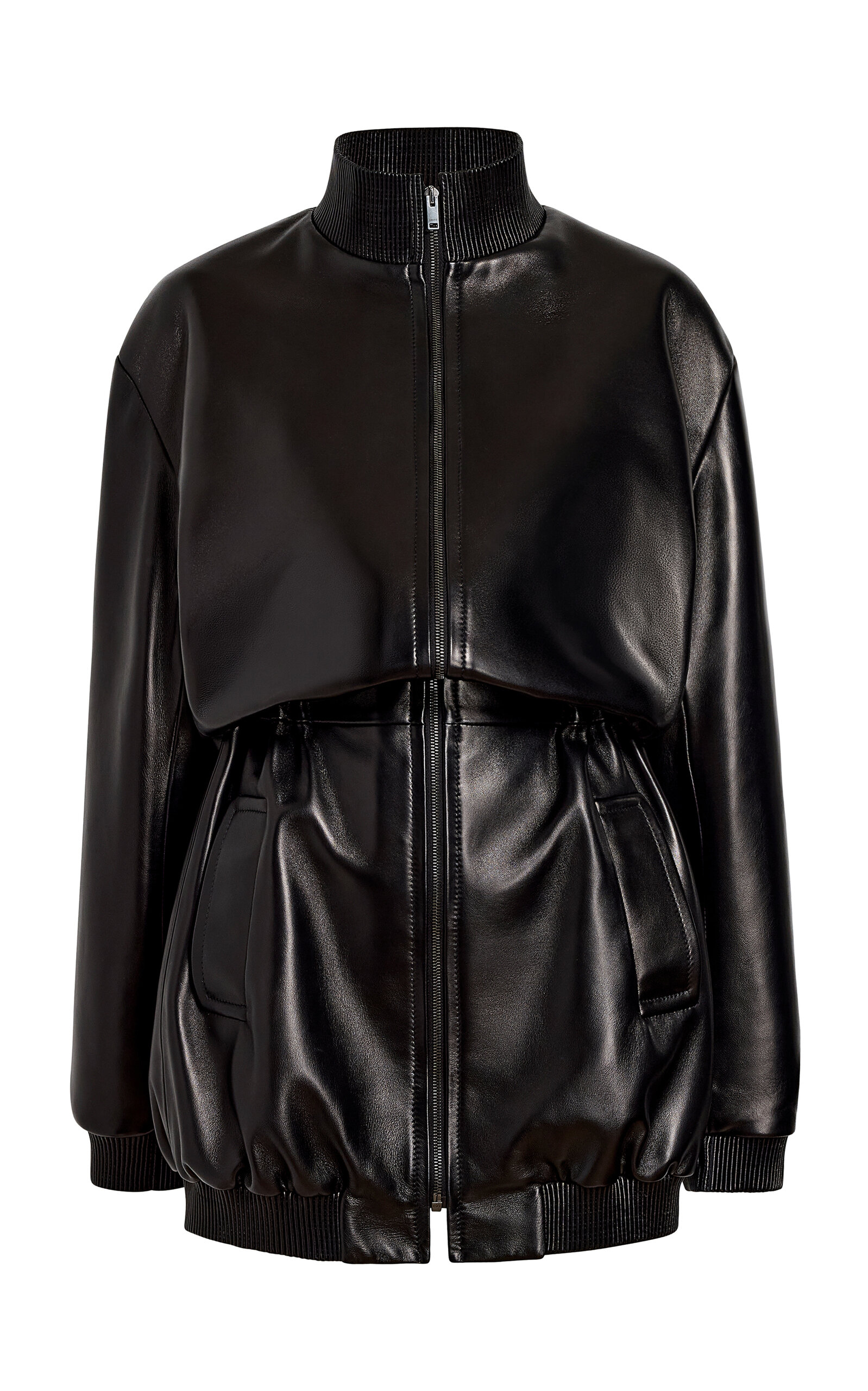 Khaite Rodman High-Neck Leather Coat - Moda Operandi