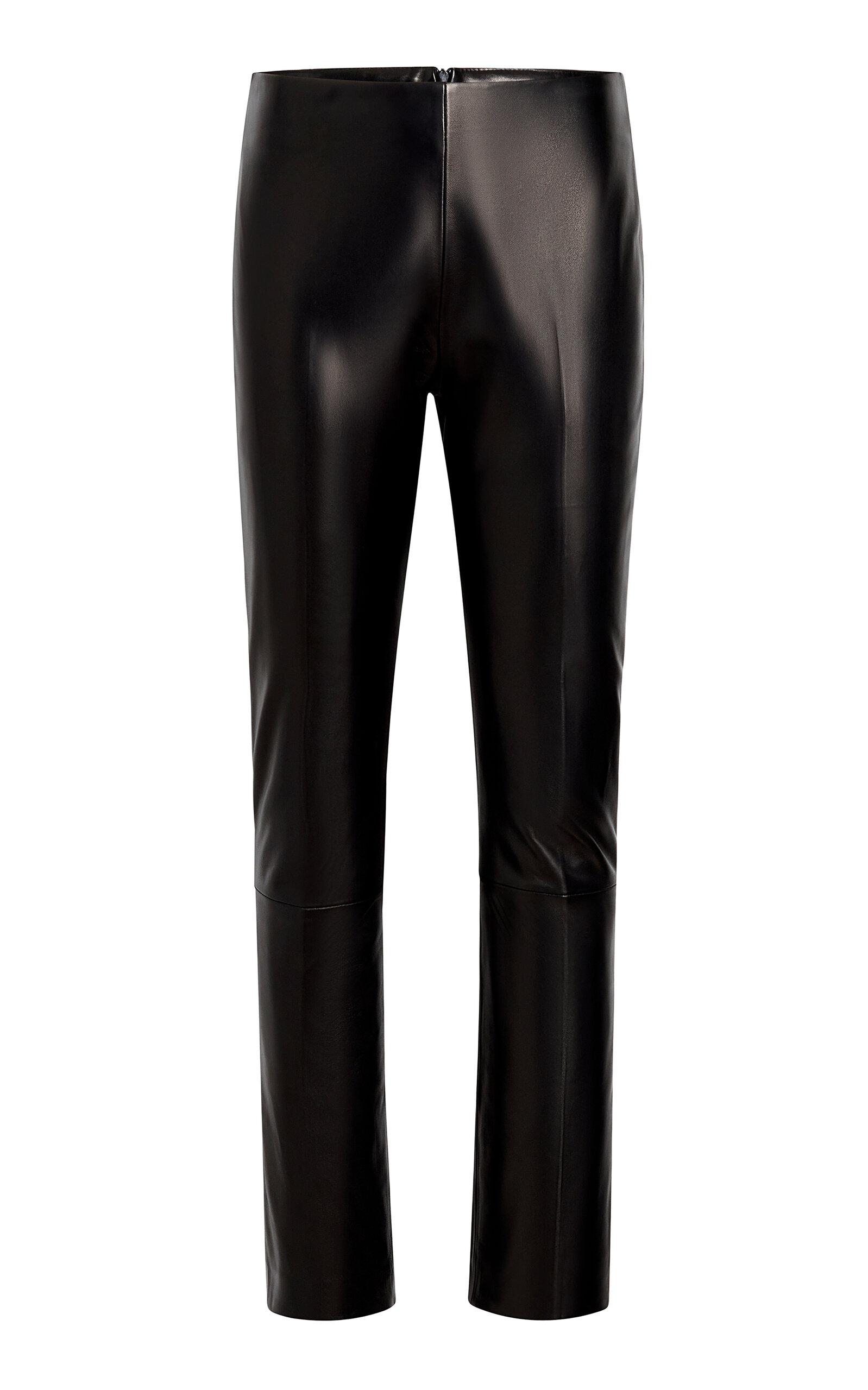 Khaite Finleigh Mid-rise Leather Skinny-leg Pants In Black