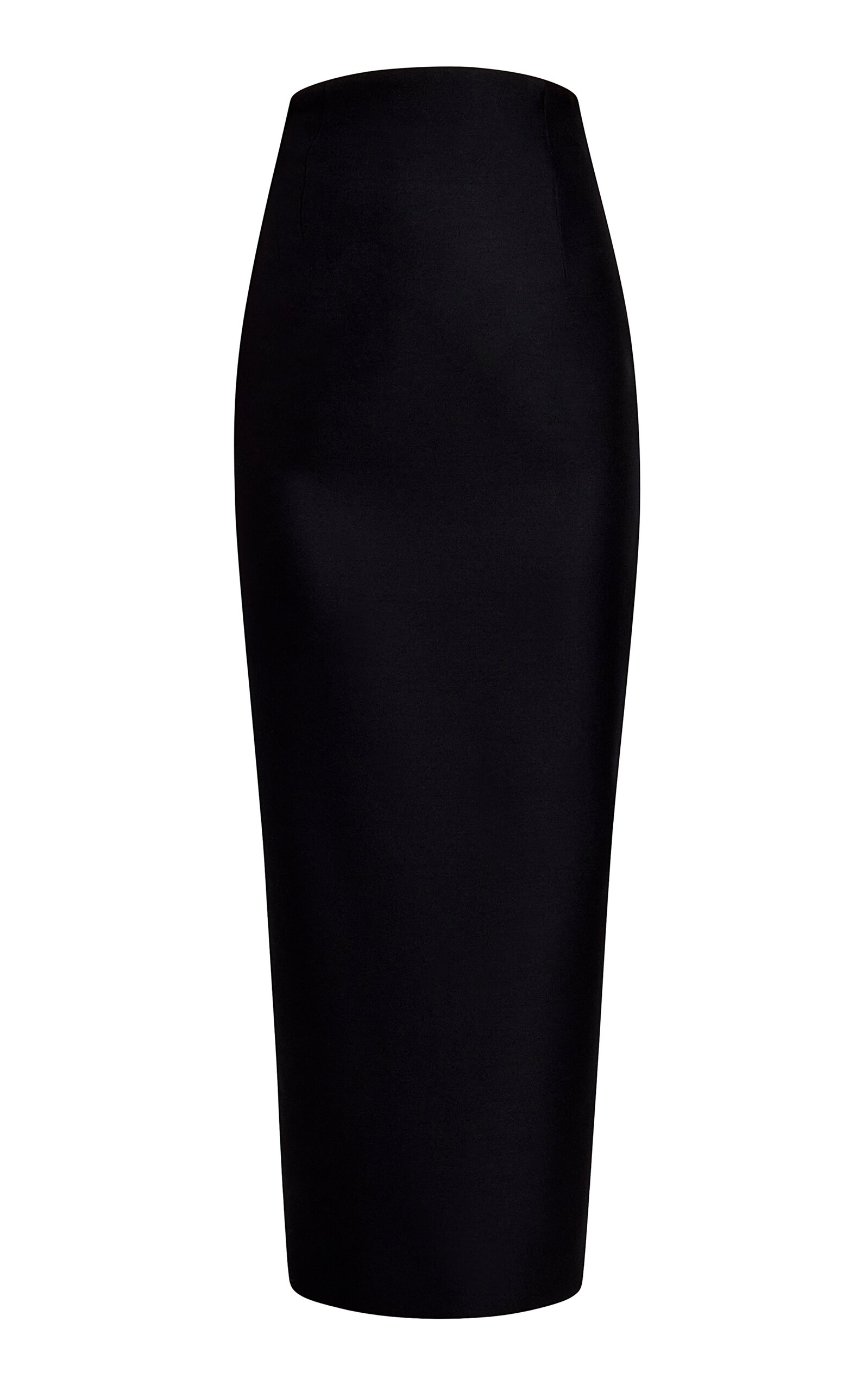 Khaite Satrina High-rise Wool-silk Maxi Skirt In Black