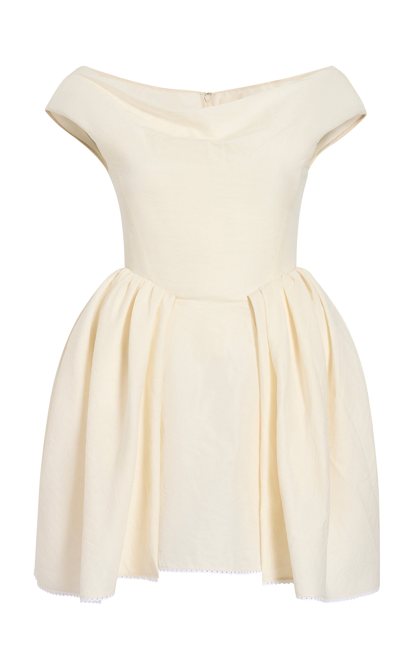 Khaite Louette Off-The-Shoulder Silk-Cotton Mini Dress - Moda Operandi