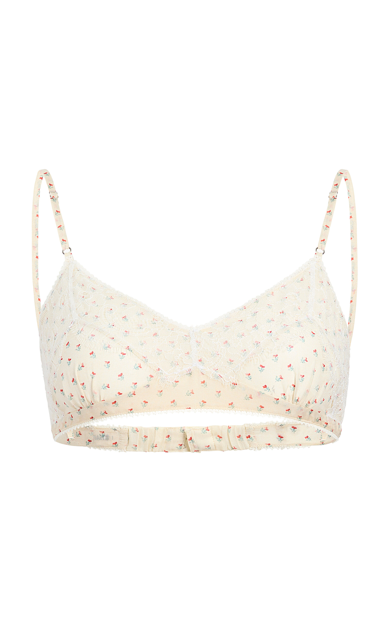 Khaite Adrian Floral Cotton-silk Bra