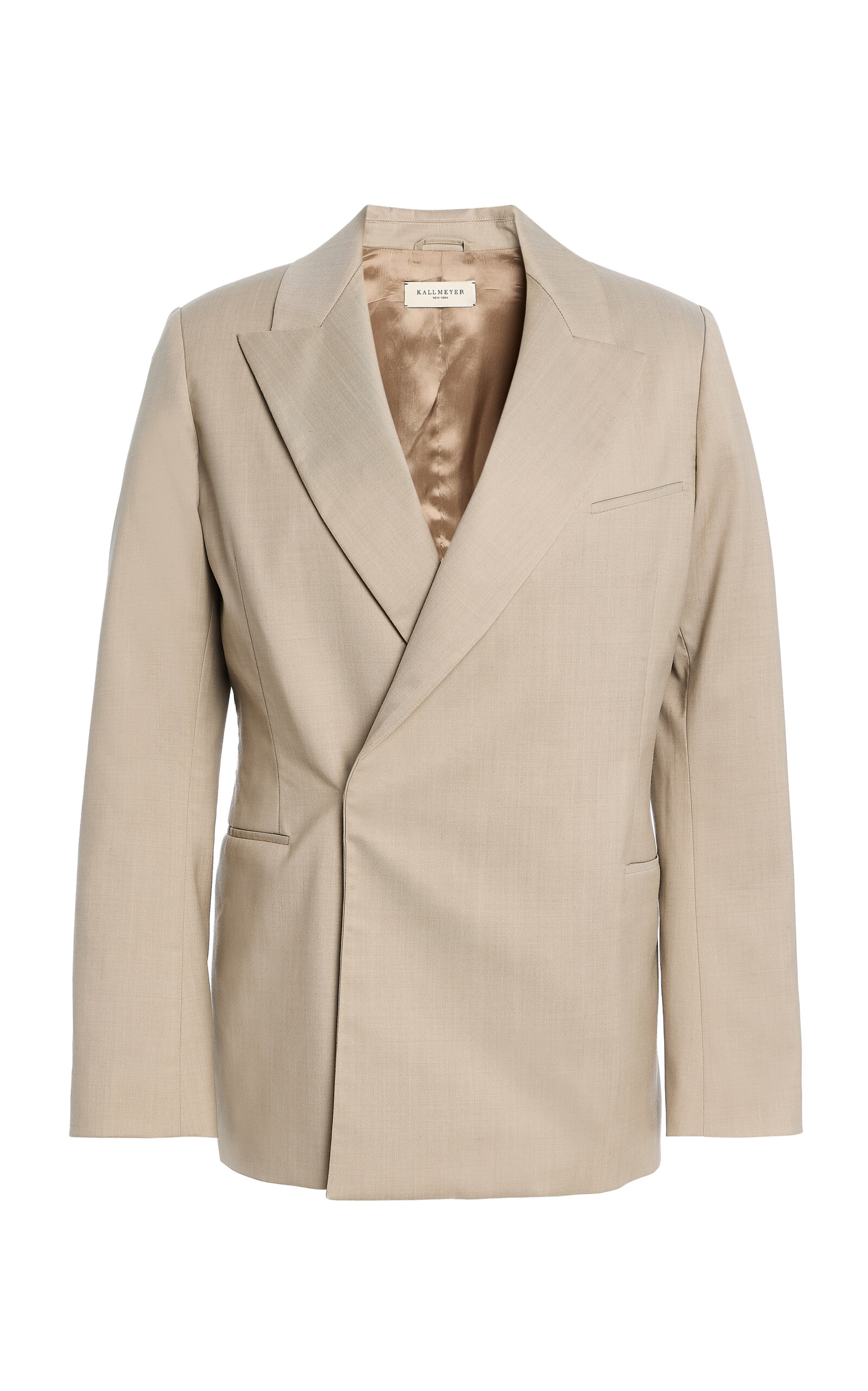 Kallmeyer Lowen Double-breasted Virgin Wool Blazer In Light Grey