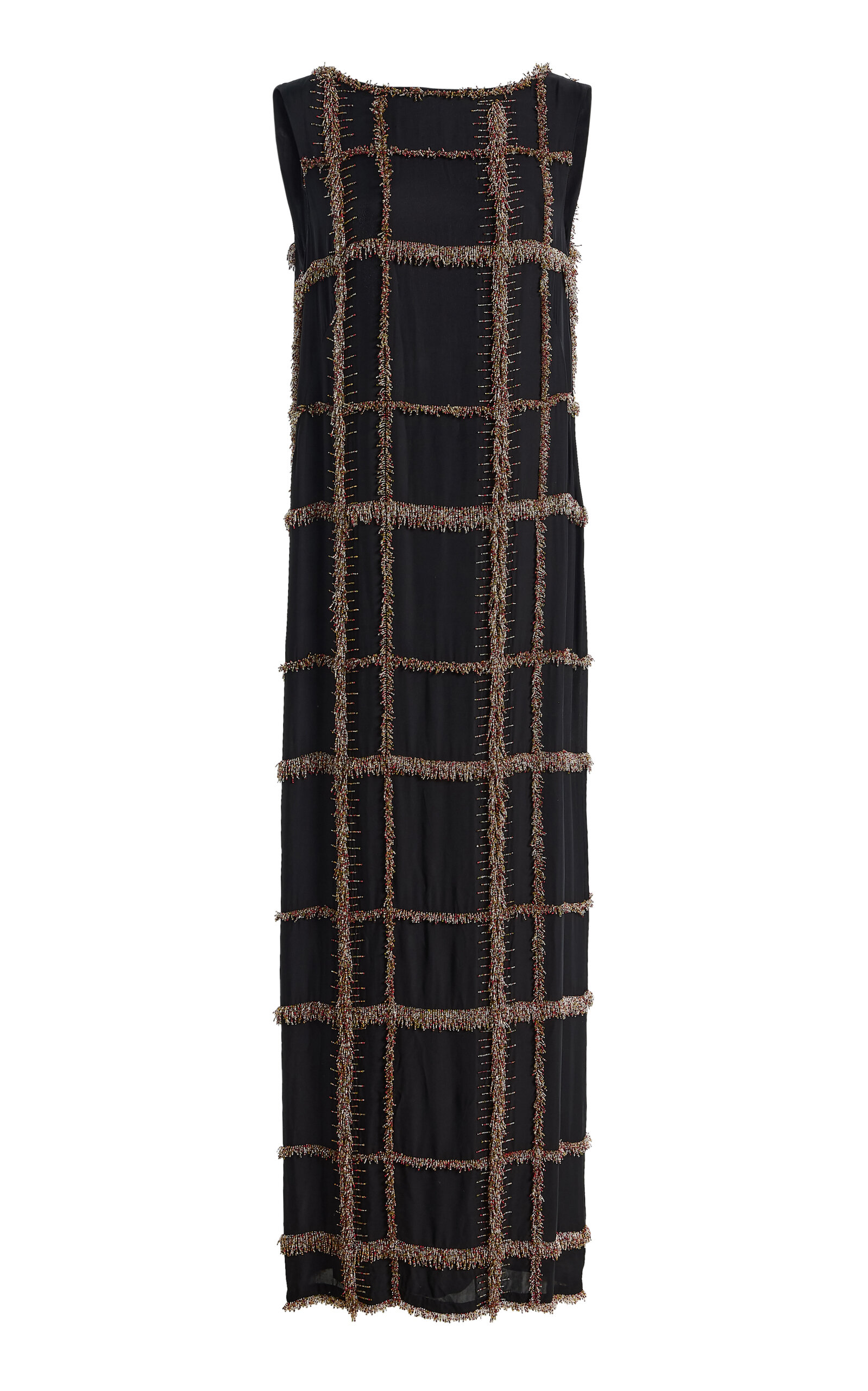 Kallmeyer Libi Grid-pattern Maxi Dress In Black