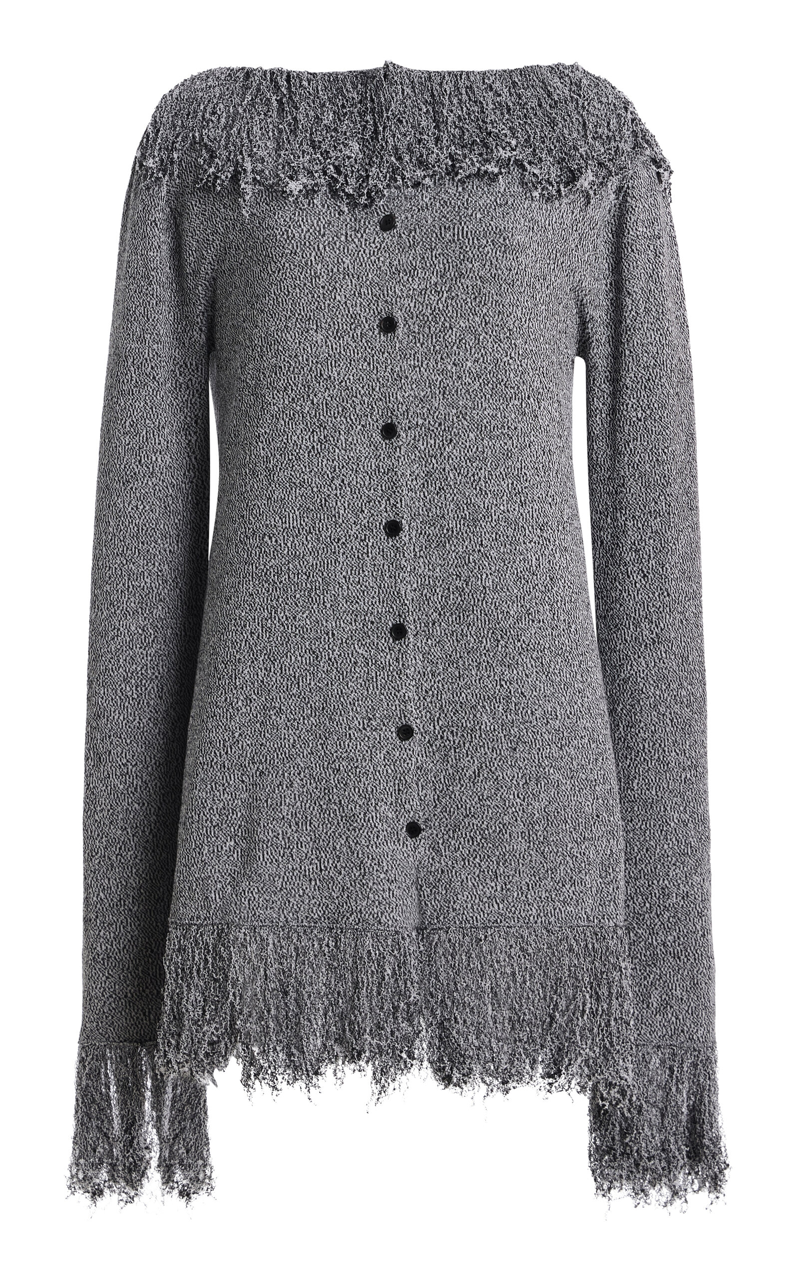 Kallmeyer Yasi Fringe-hemmed Cardigan In Grey