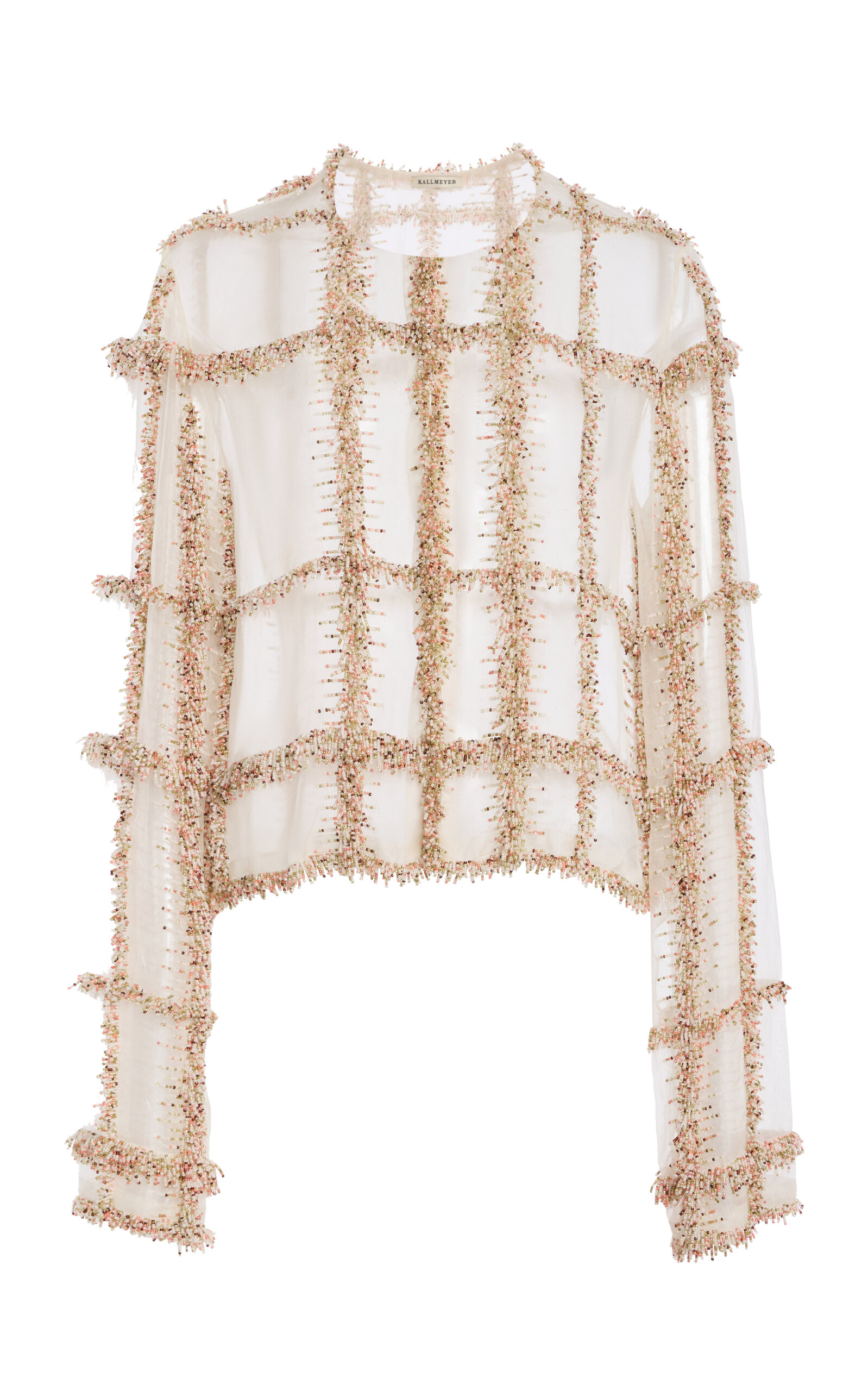 Kallmeyer Erika Beaded Jacket In Tan